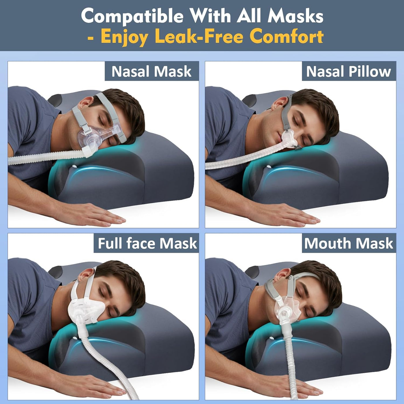 IKSTAR Almohada CPAP 5.0 para dormir de lado, altura ajustable\/sop...