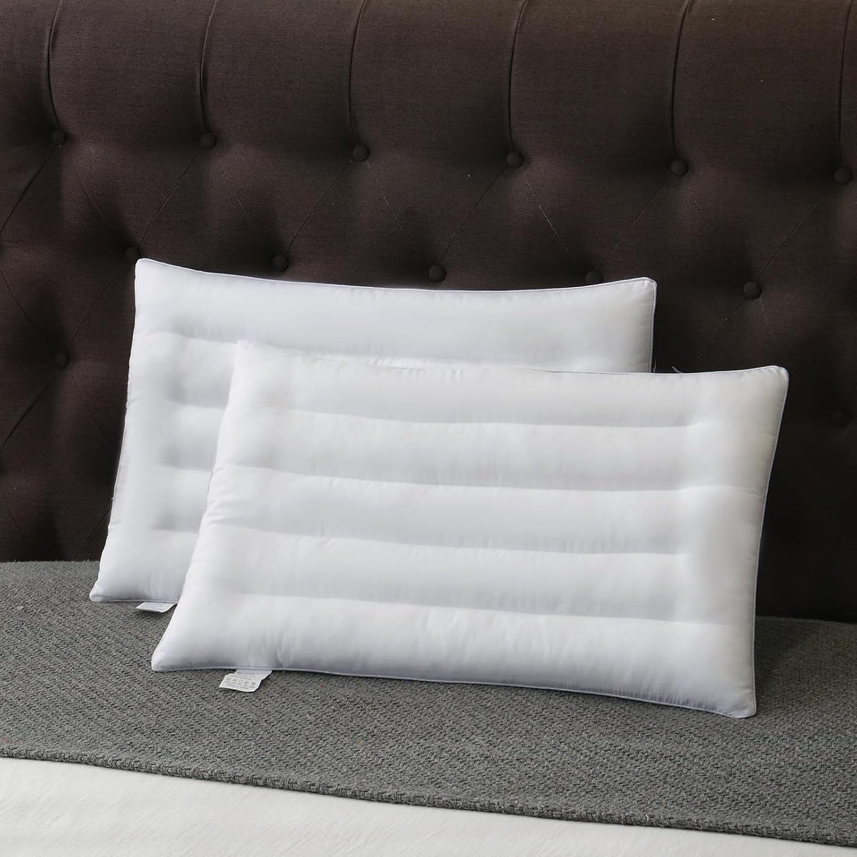 Suhedy Paquete de 2 almohadas delgadas para dormir boca abajo y esp...