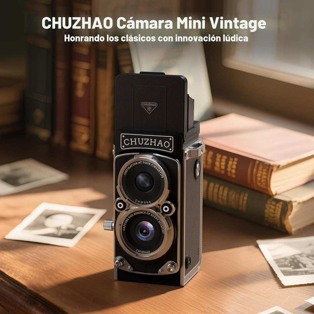 Cámara digital vintage mini de CHUZHAO, cámara portátil estilo TLR...