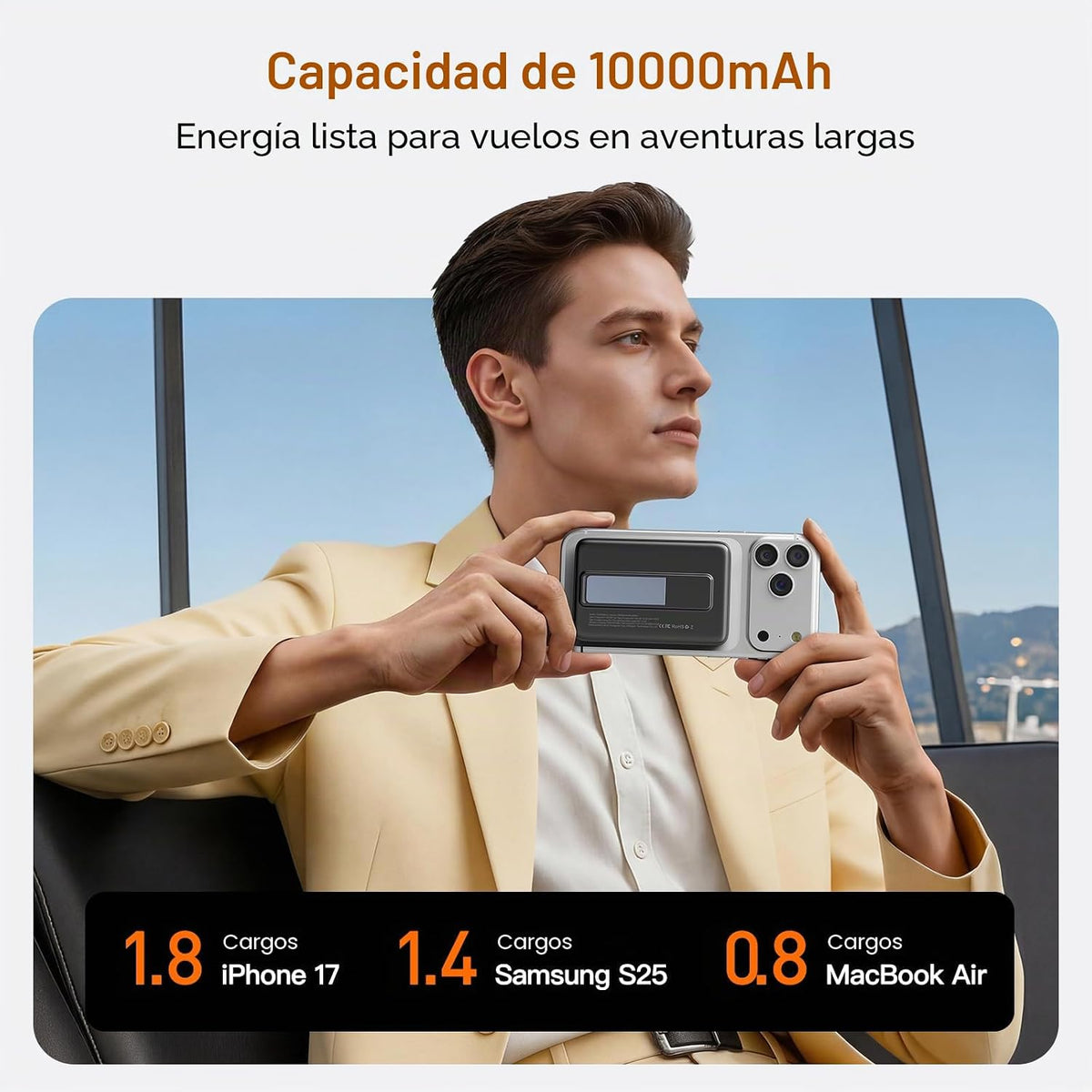 Cargador portátil magnético 10000mAh, banco de energía 22.5W con ca...