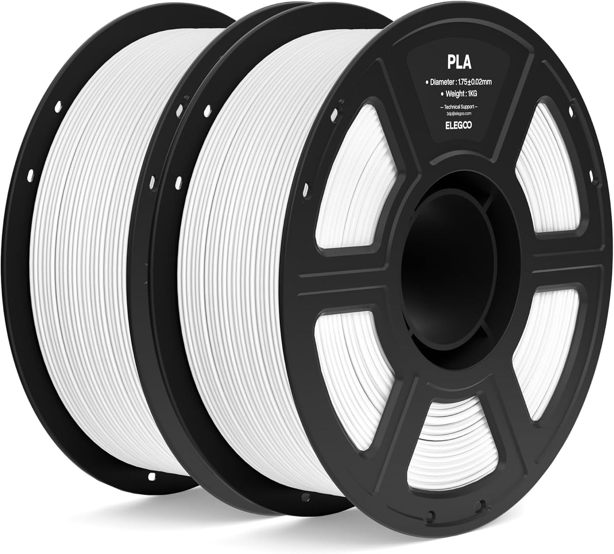 ELEGOO Filamento PLA de 1.75 mm Blanco 2 KG, Filamento para impreso...
