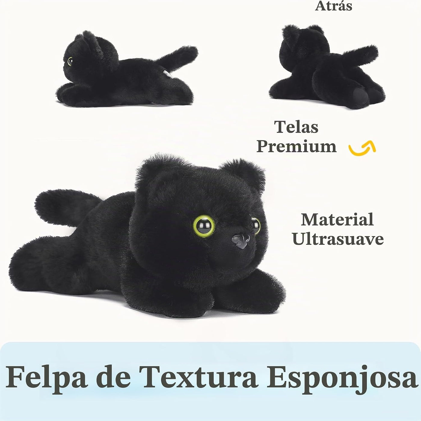 IKASA Gato Negro de Peluche, Juguetes de Peluche de 8 Pulgadas, Gat...
