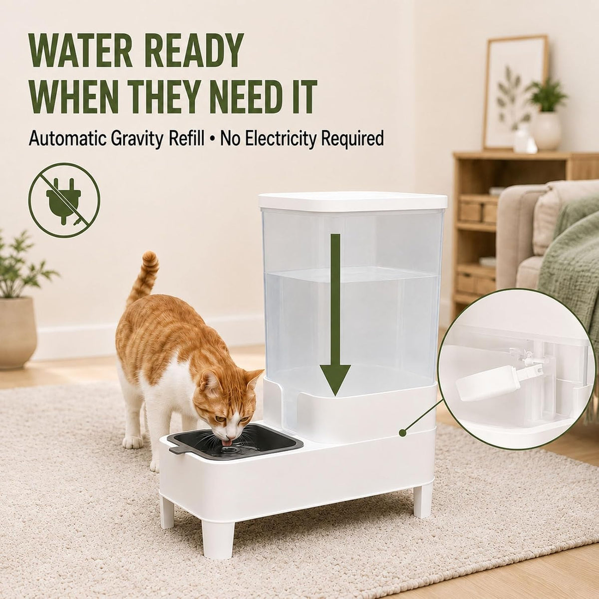 Dispensador automático del agua del gato de la gravedad elevó el re...