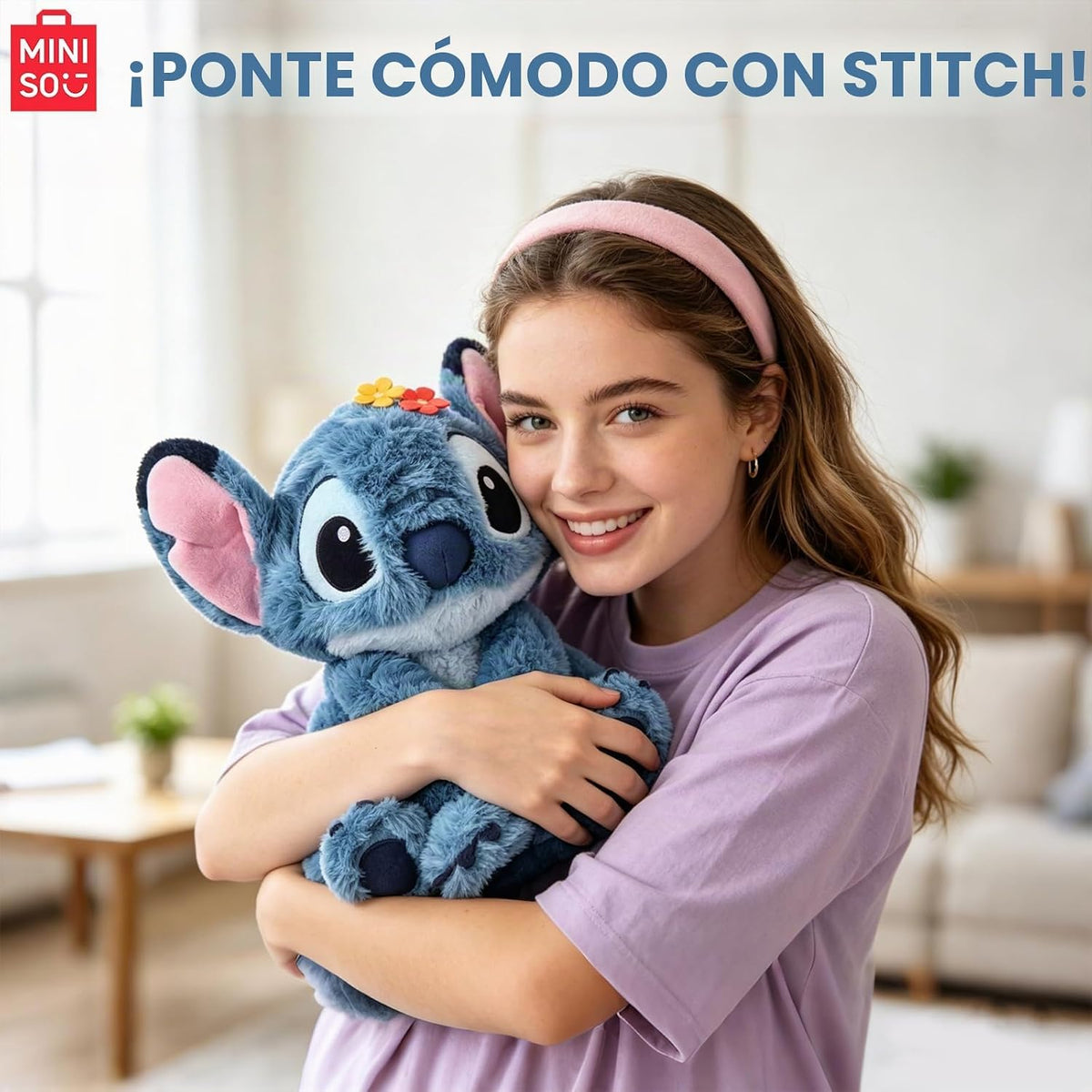 MINISO Disney Lilo &amp; Stitch - Juguete de peluche de 14 pulgadas...