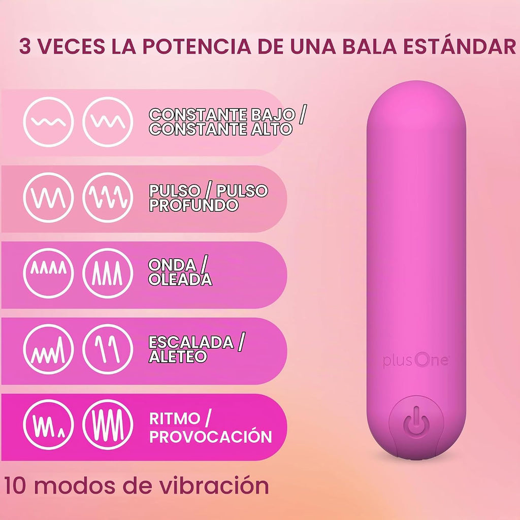 plusOne Vibrador bala para mujer - Mini vibrador de silicona, mini...