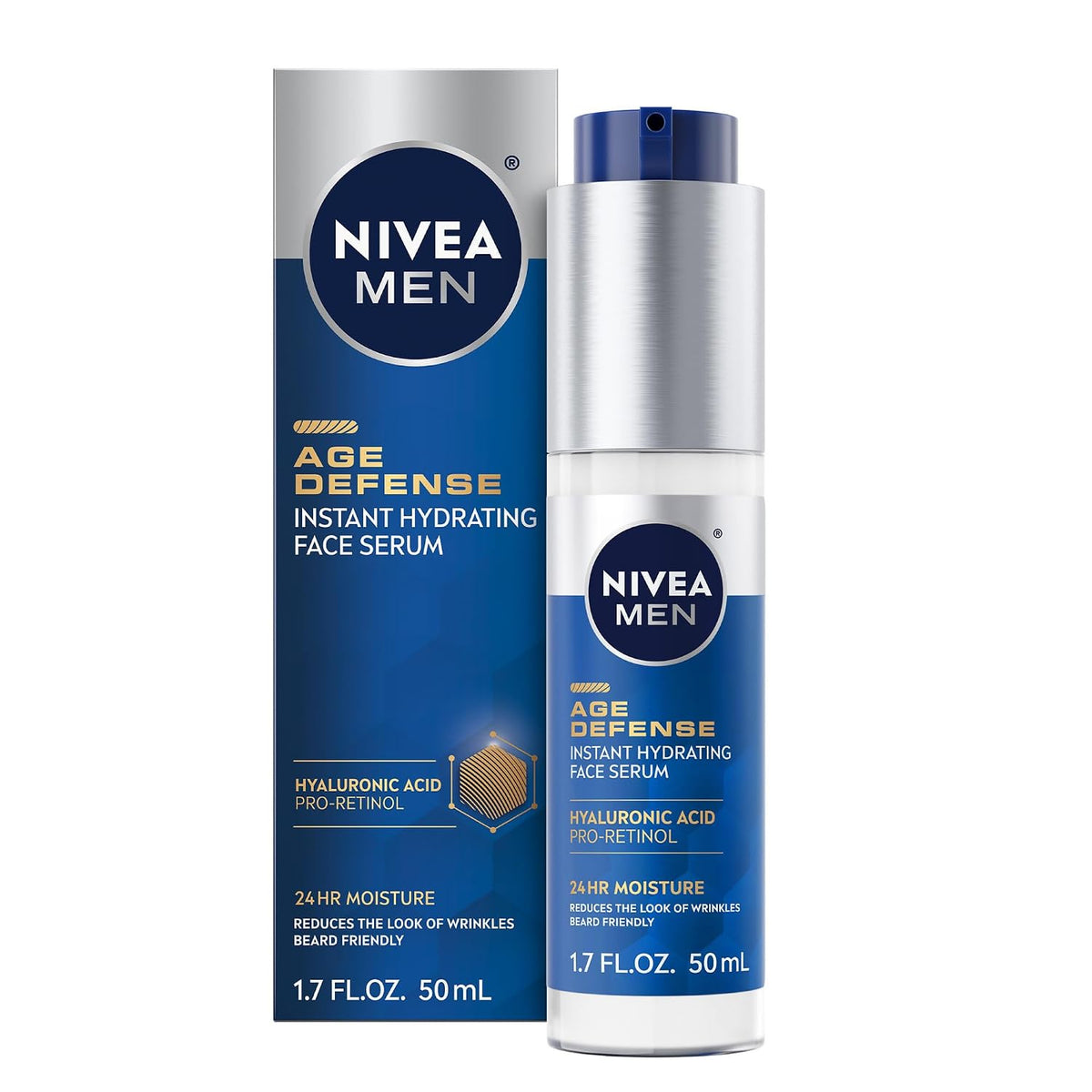 NIVEA MEN Age Defense - Suero facial hidratante instantáneo para pi...