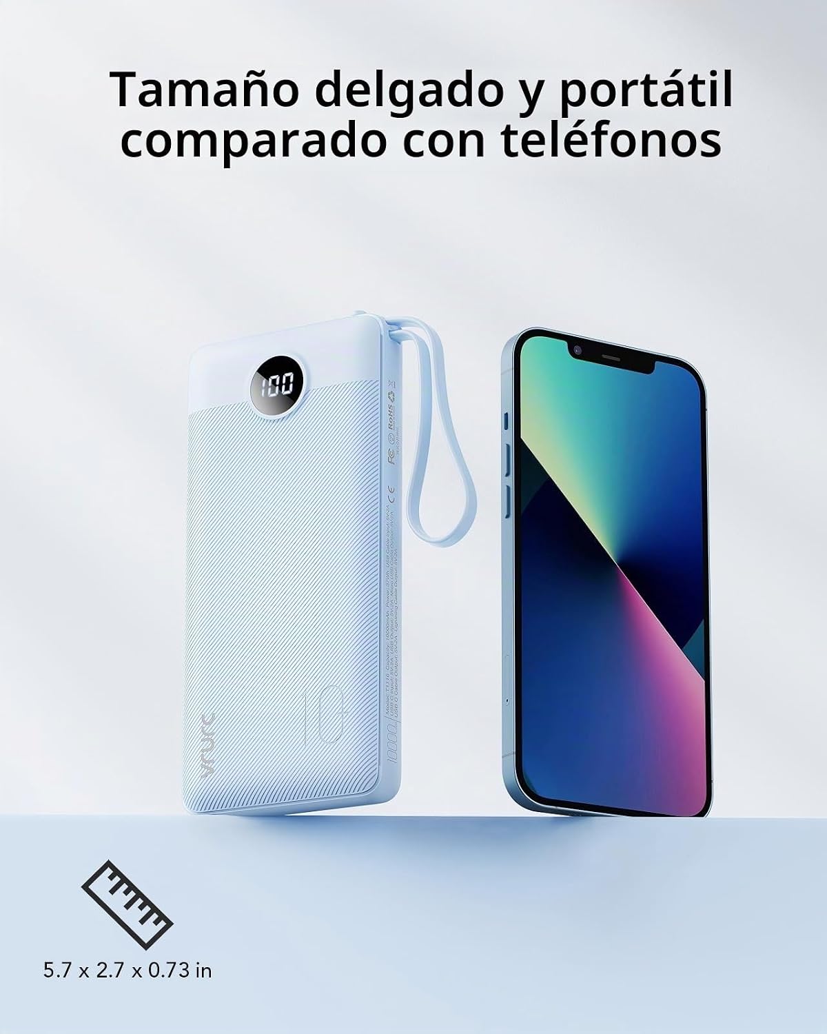 Cargador de teléfono portátil VRURC, construido en 4 cables USB C P...