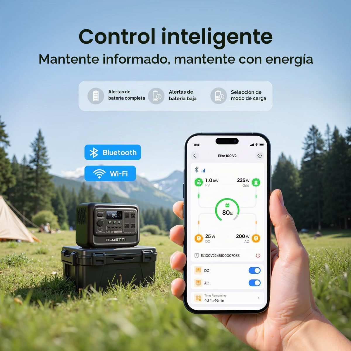 BLUETTI Elite 100 V2 Estación de energía portátil y cargador de 120...