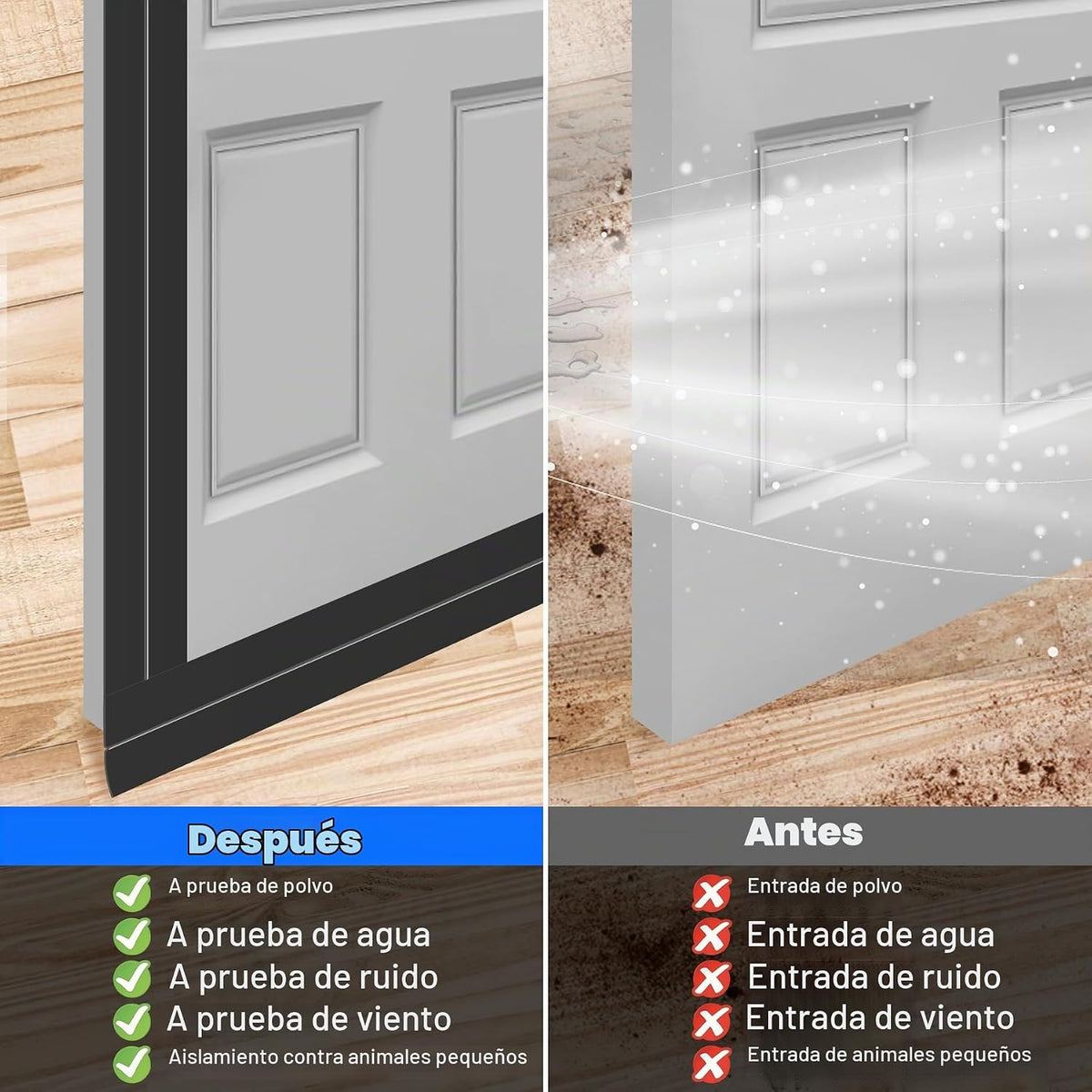 ToLanbbt Burlete de silicona para puerta de 2 pulgadas x 10 pies, c...