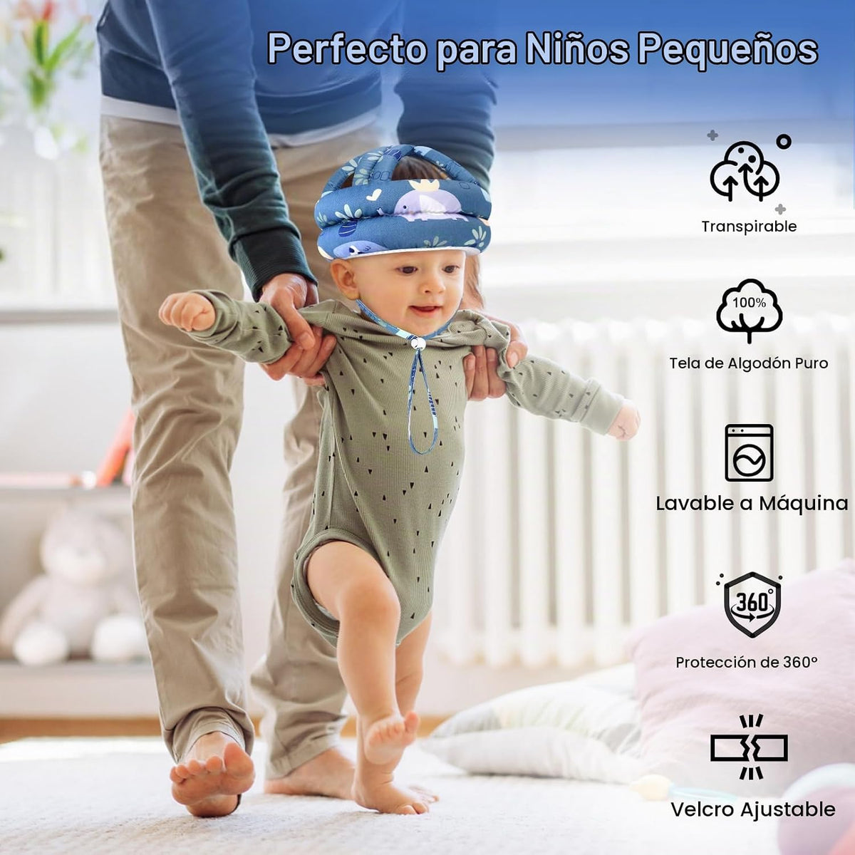 Accmor Casco de bebé para gatear caminando, protector de cabeza par...