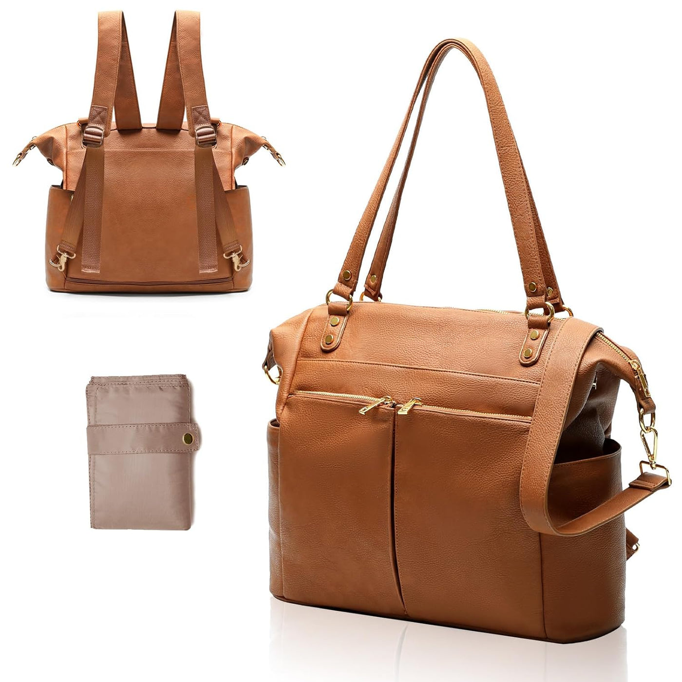 MOMINSIDE Bolsa de pañales Tote Convertible Bolsa de pañales Mochil...