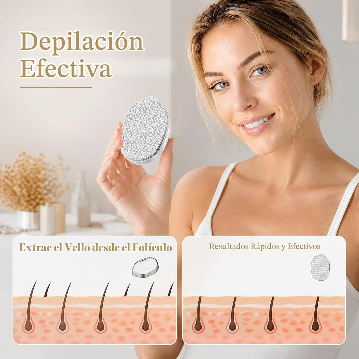 Removedor de pelo de cristal para mujeres y hombres, borrador mágic...