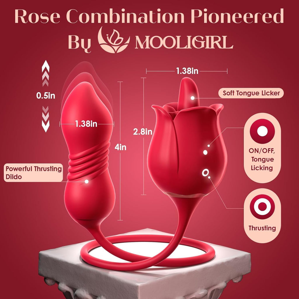 Vibrador de juguete de rosa para adultos, juguetes sexuales MOOLIGI...