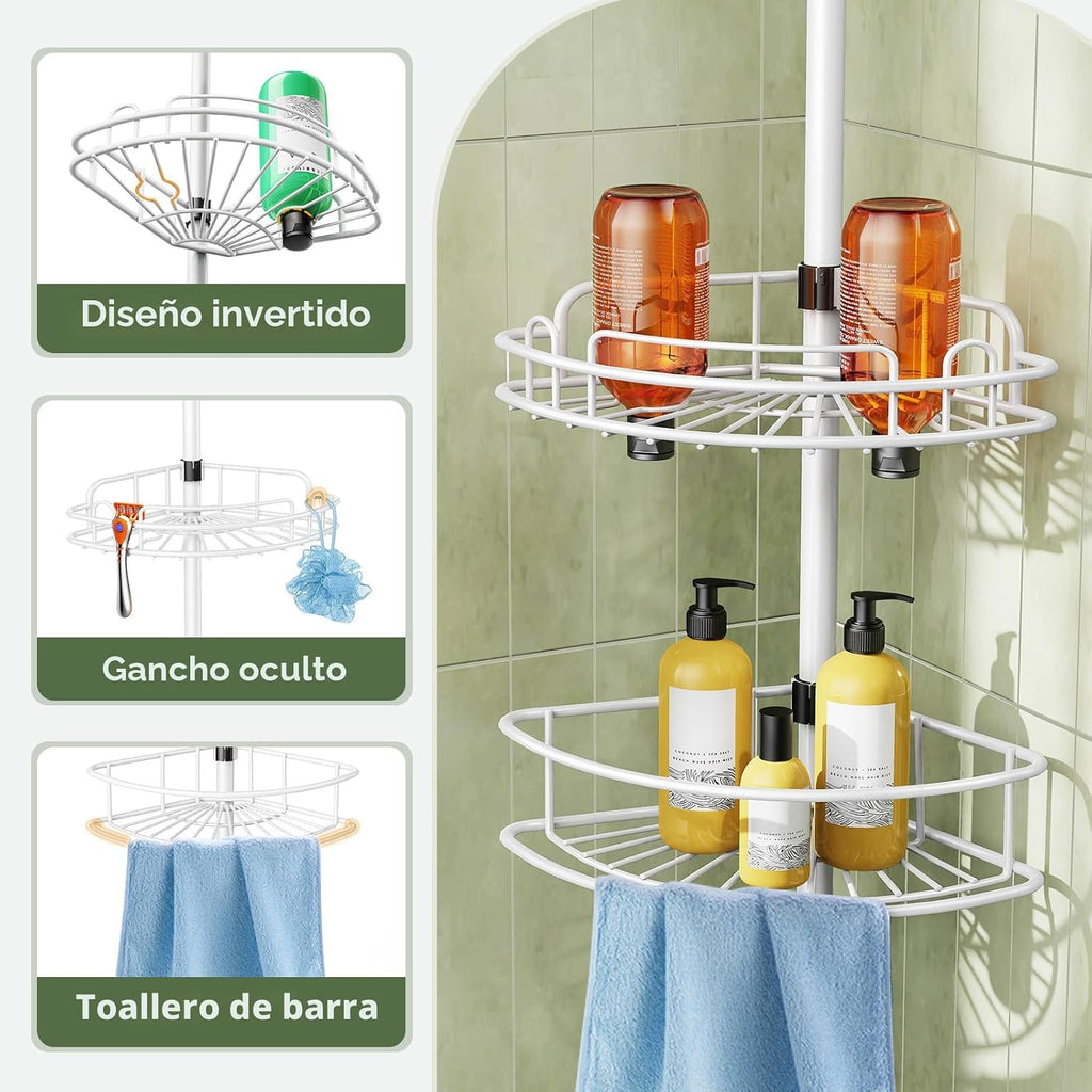 HAMITOR Organizador de Esquina para Ducha con Poste de Tensión: Est...