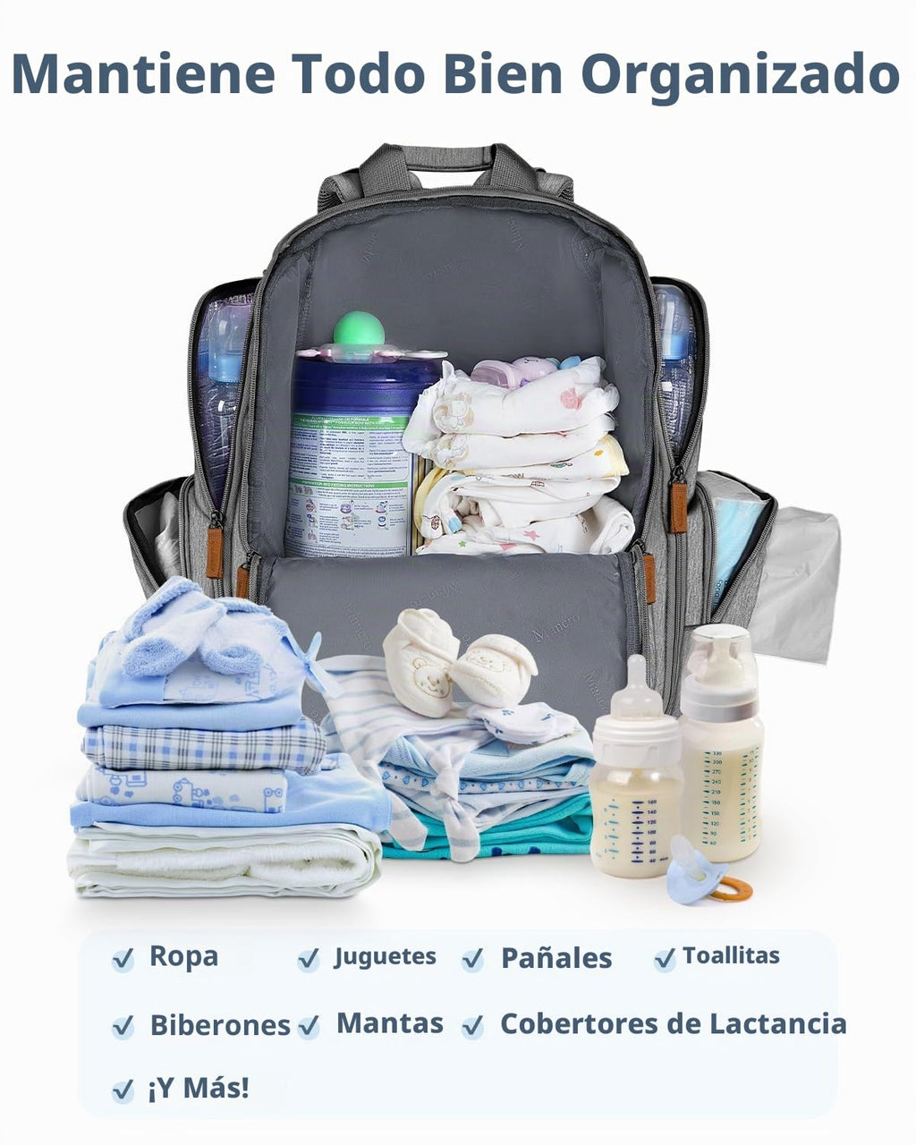 Mancro - Mochila para pañales con correa para cochecito de bebé, pa...