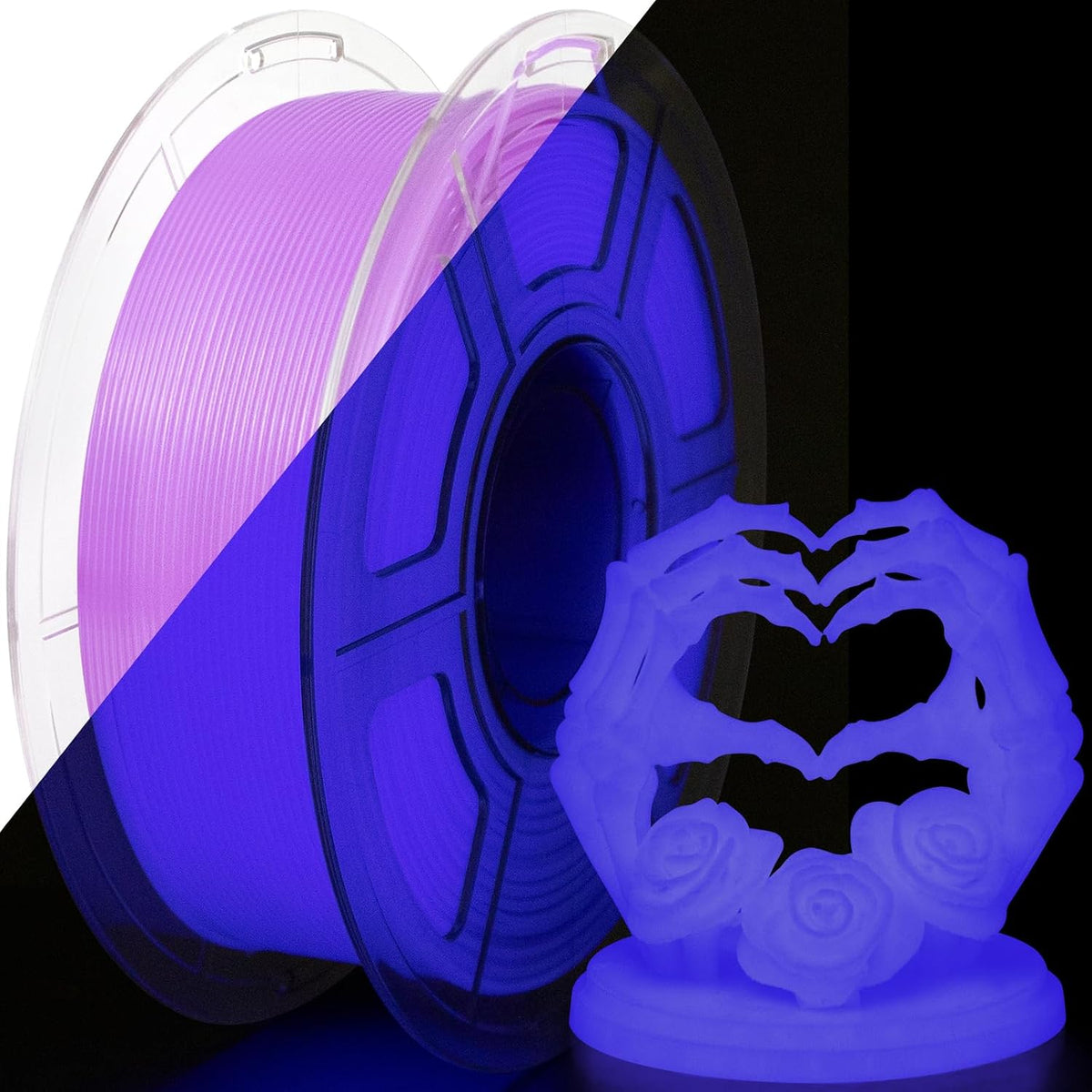 iSANMATE Filamento para Impresora 3D Brilla en Morado, Filamento Mo...