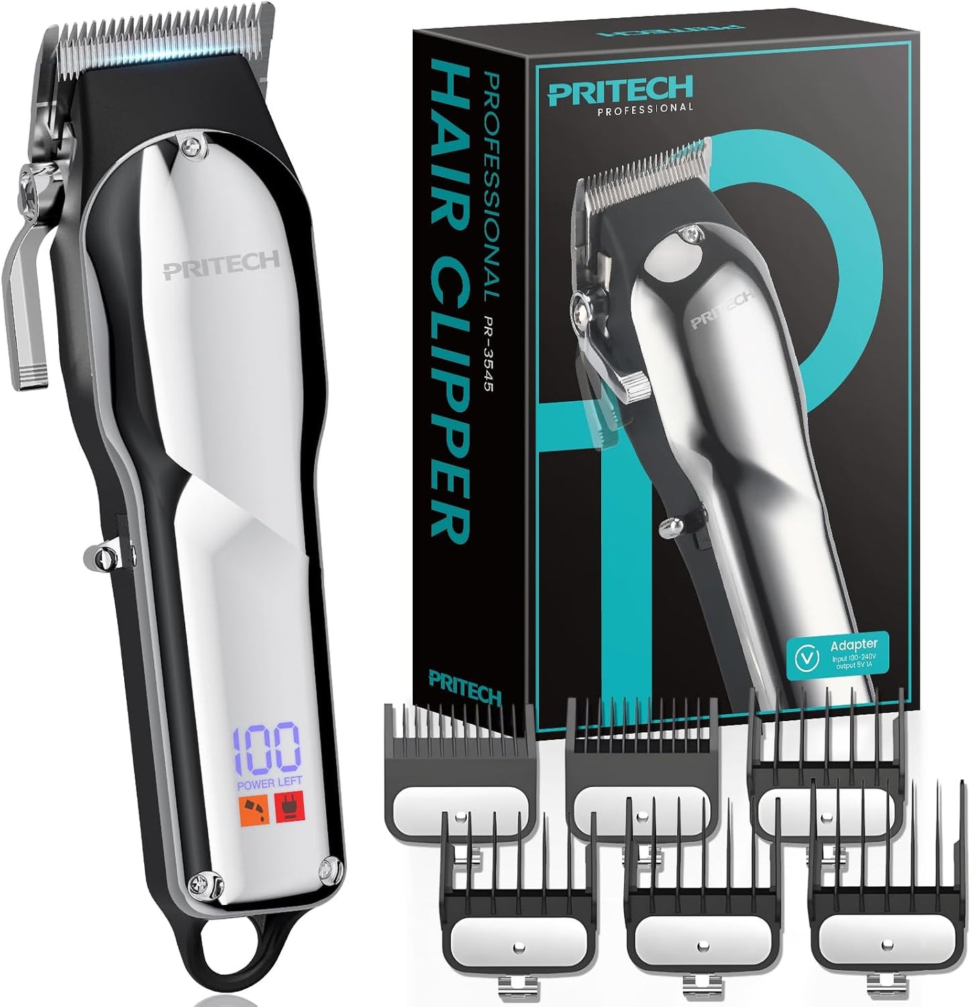 PRITECH - Cortapelos profesionales para hombres, cuchillas de acero...