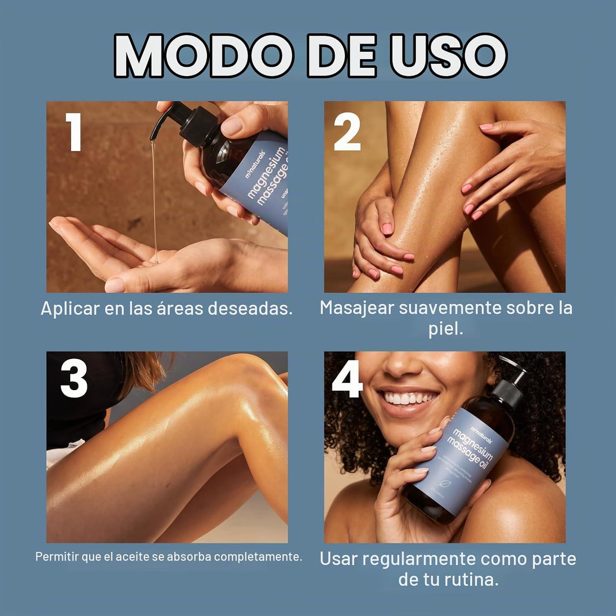 Aceite de masaje de magnesio para dolores musculares y calambres en...