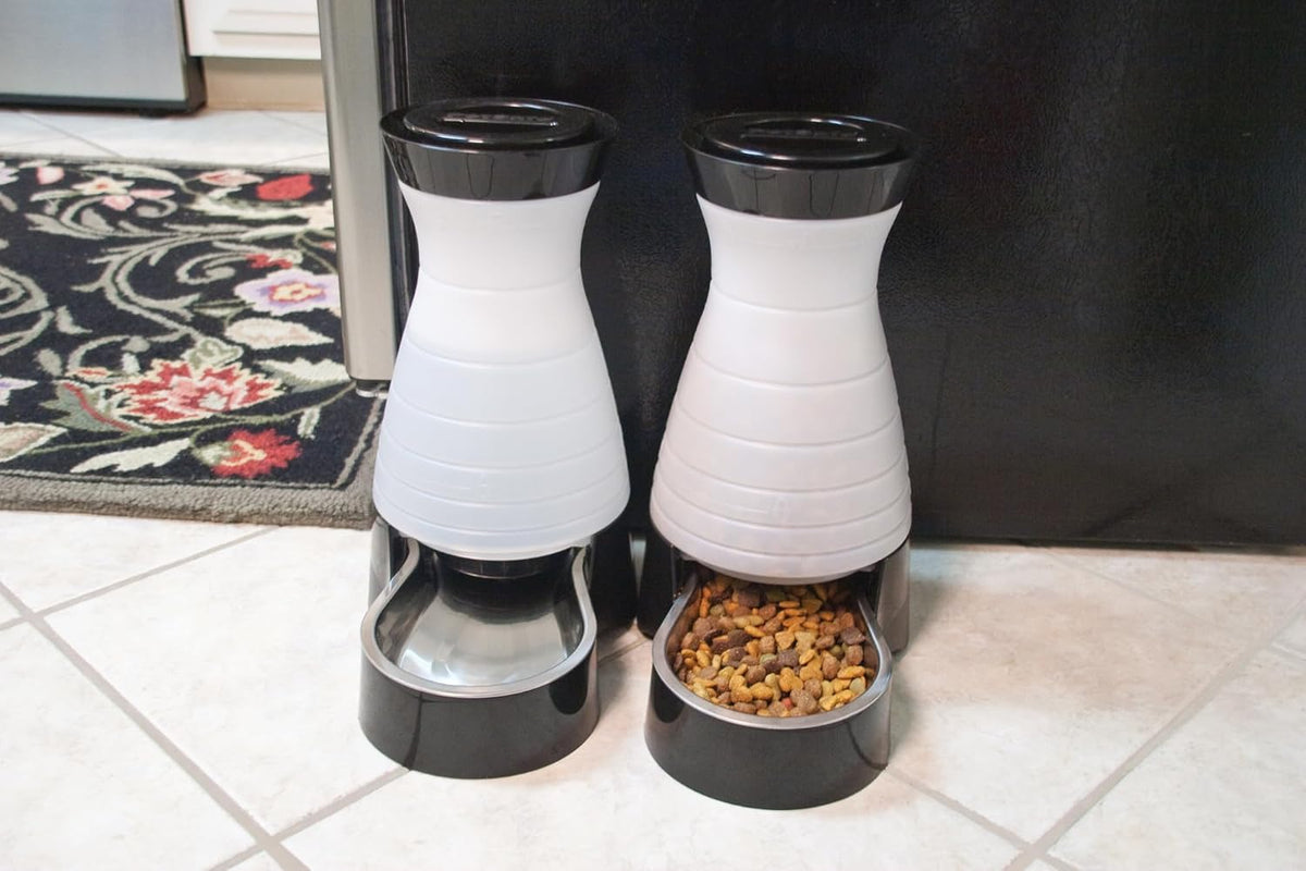 Estación de comida PetSafe para perros y gatos con tazón de acero i...