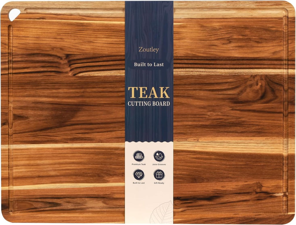 Zoutley Tabla de cortar de madera de teca extragrande para cocina,...