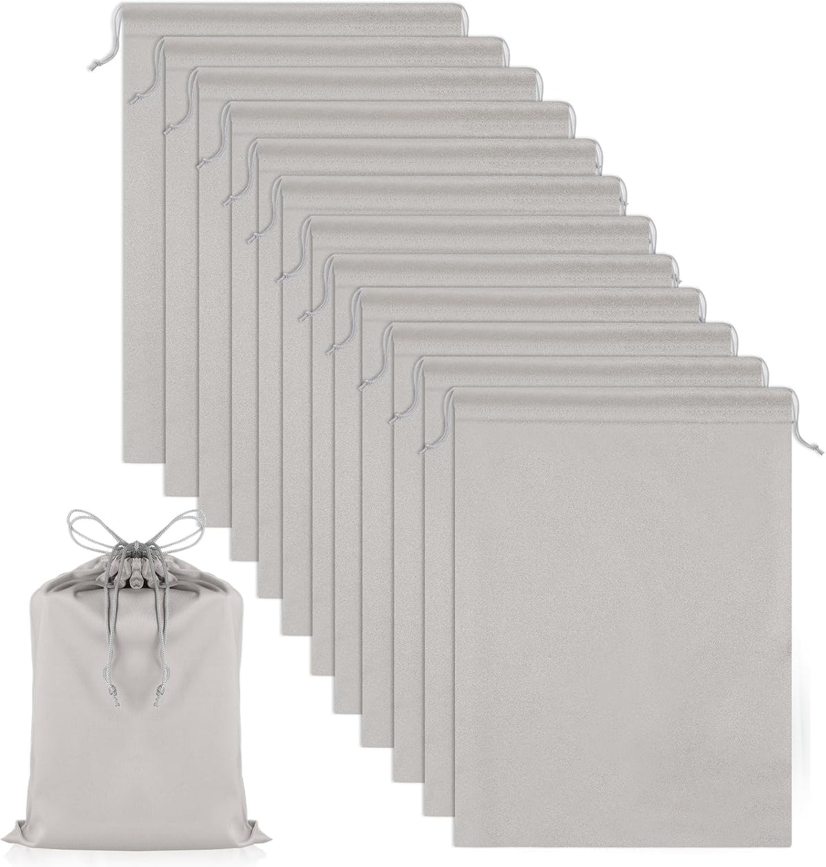 Weewooday - 12 bolsas de satén gris para juguetes para adultos, bol...