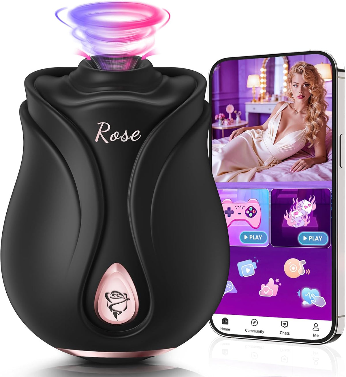 MOOLIGIRL - Juguete de rosas para adultos, vibrador de succión con...