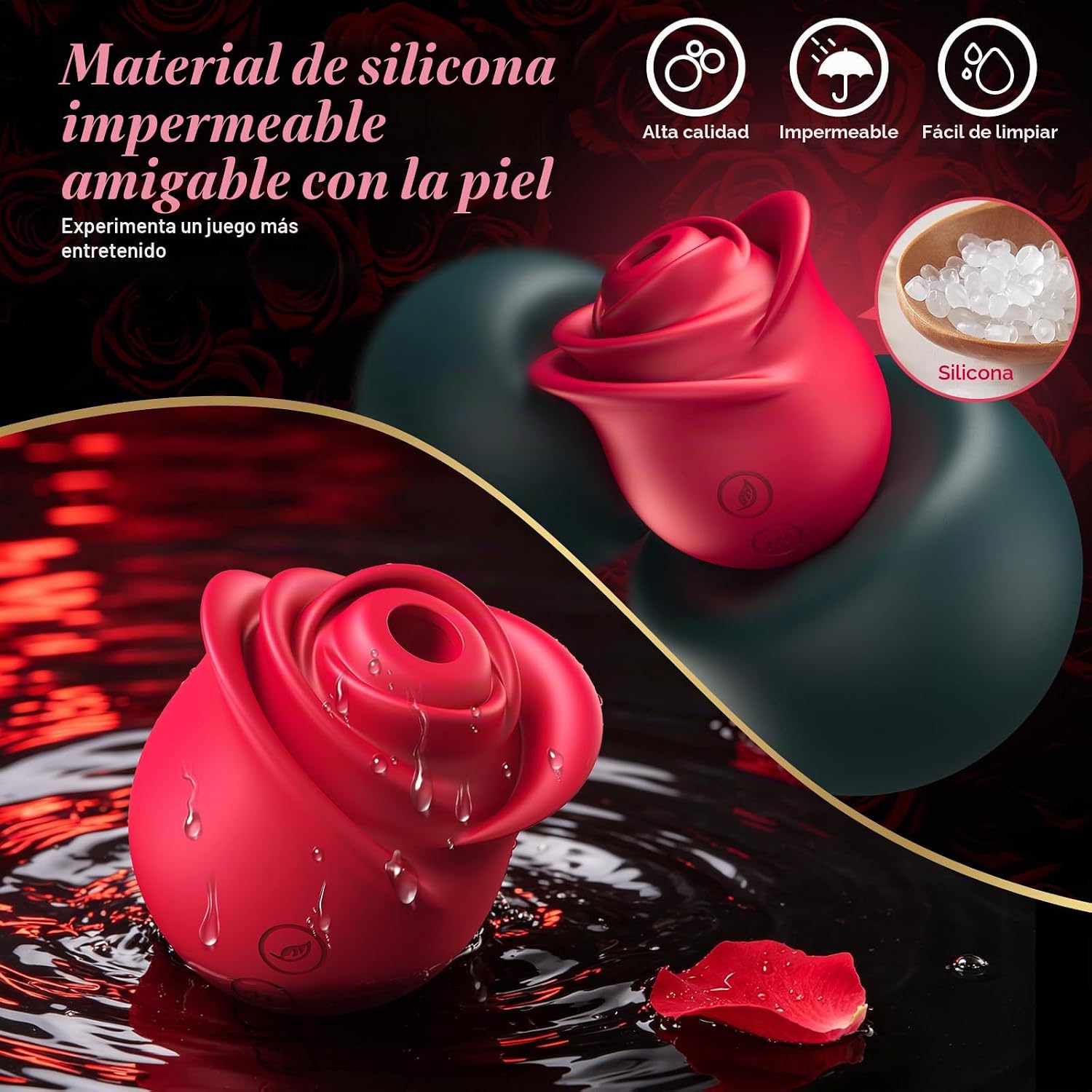 Vibrador de succión de juguete sexual de rosas, juguetes para adult...