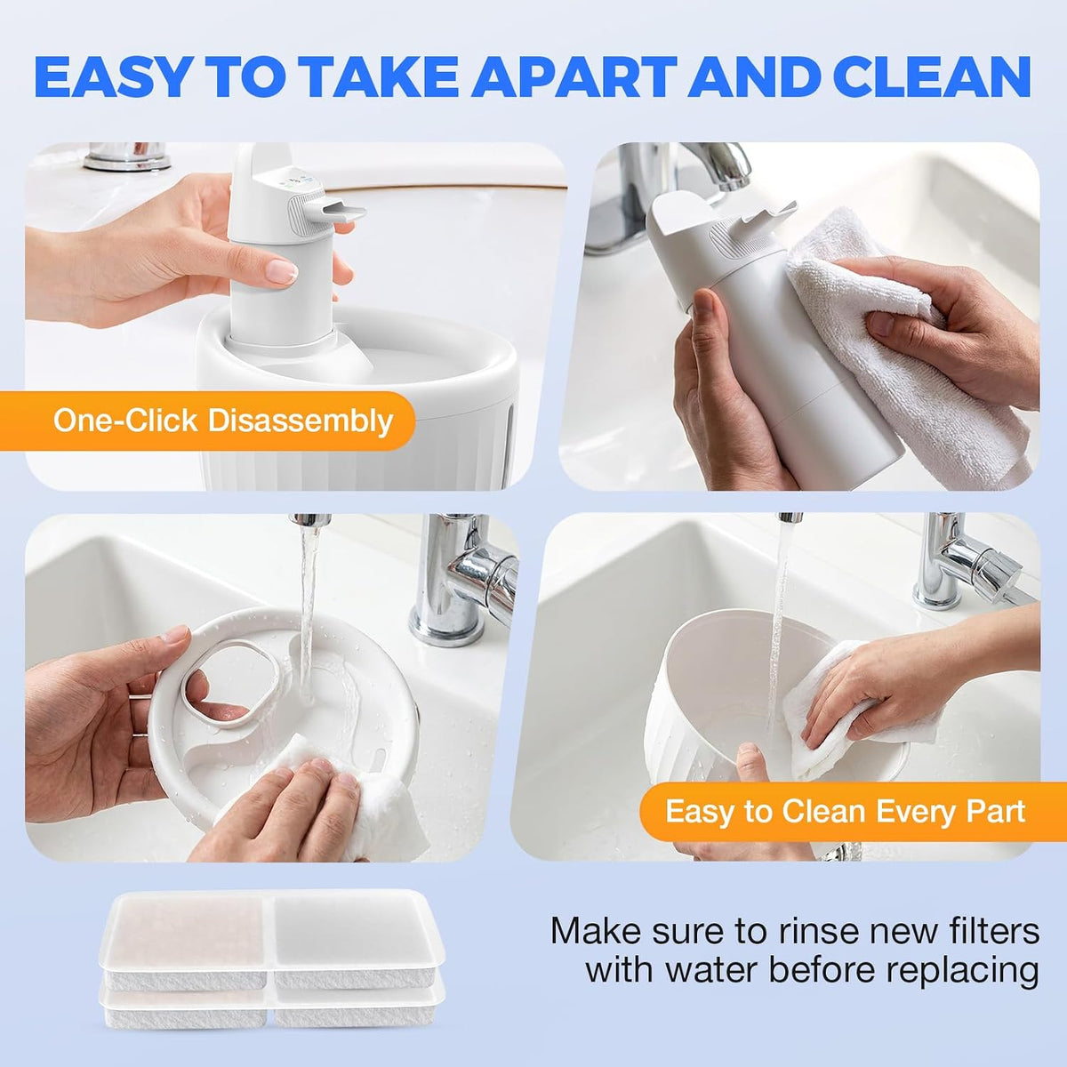Fiveda Fuente de agua inalámbrica para gatos, dispensador de agua |...
