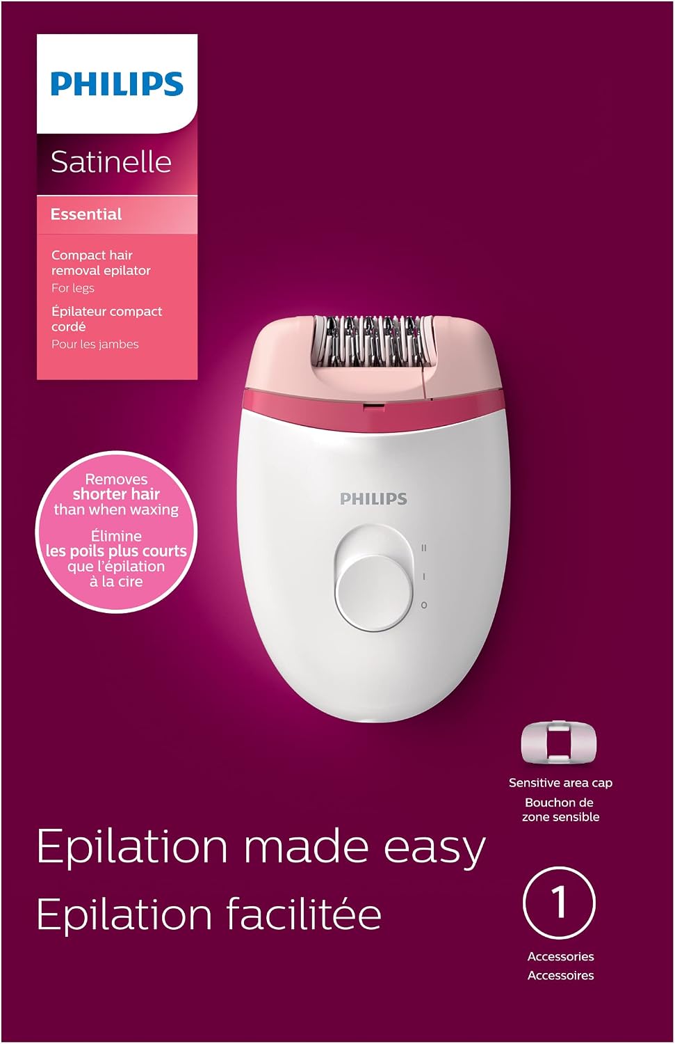 Philips Beauty Satinelle Essential - Depiladora compacta para mujer...