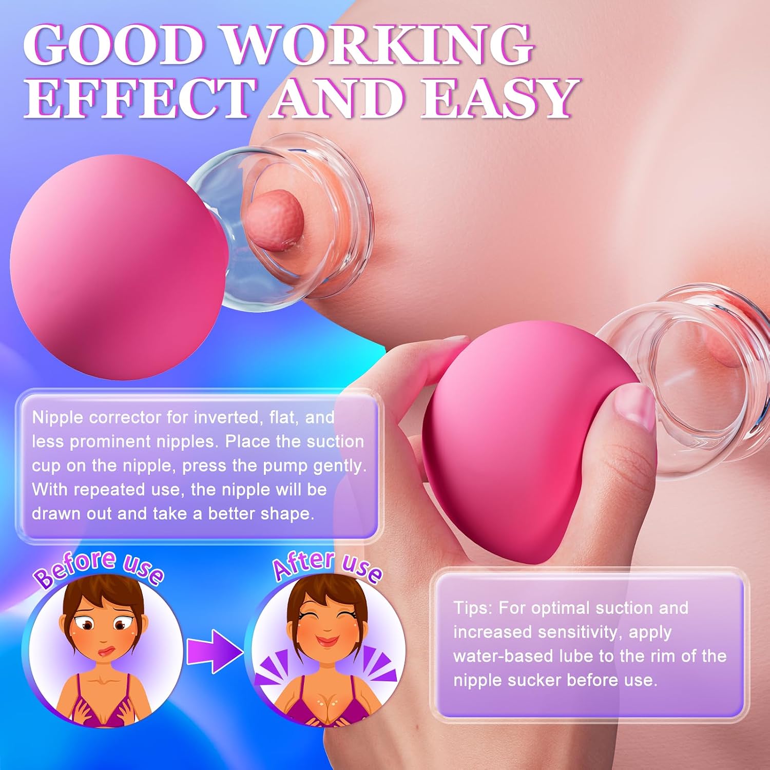 Nipple Sucker - Juguete sexual para adultos, 1 par de juguetes para...