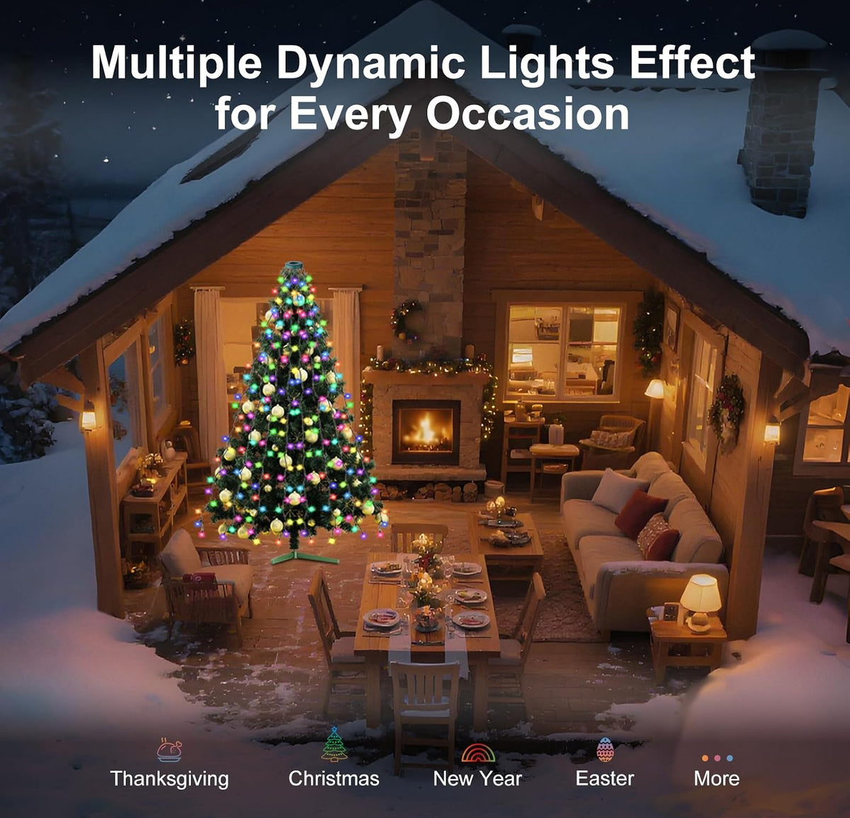400 luces LED para árbol de Navidad, luces LED de Navidad con 17 mo...