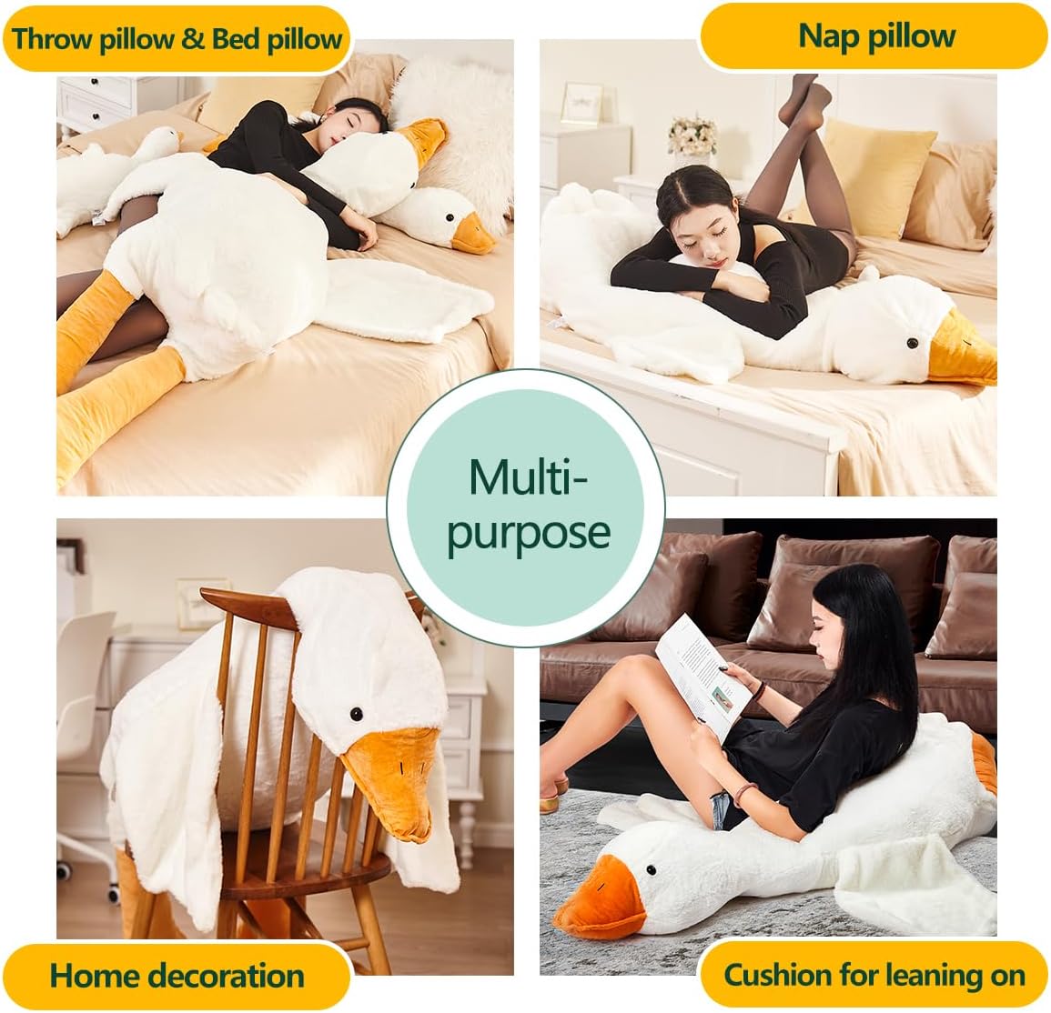 Haengbuk - Ganso de peluche, almohada gigante de 62.9 pulgadas \/ 1...