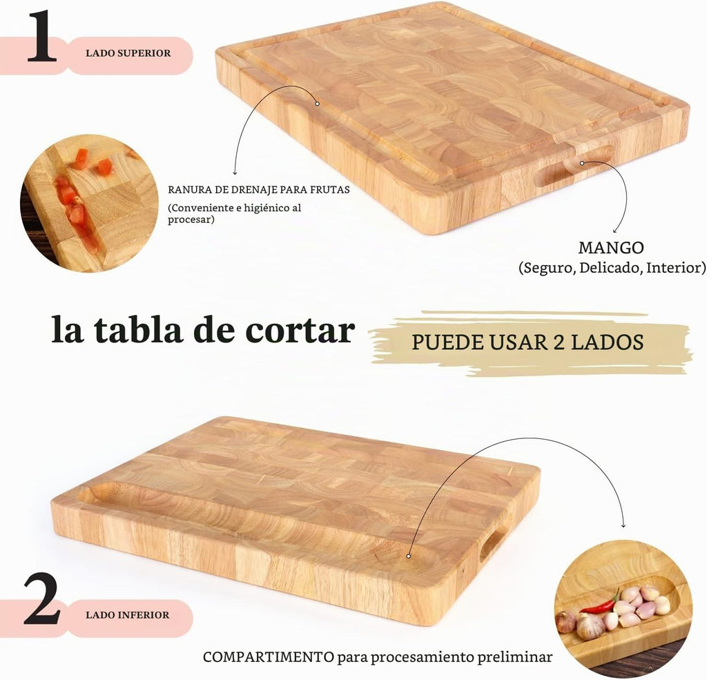 Tabla de cortar de madera de grano final de bloque de carnicero, ta...