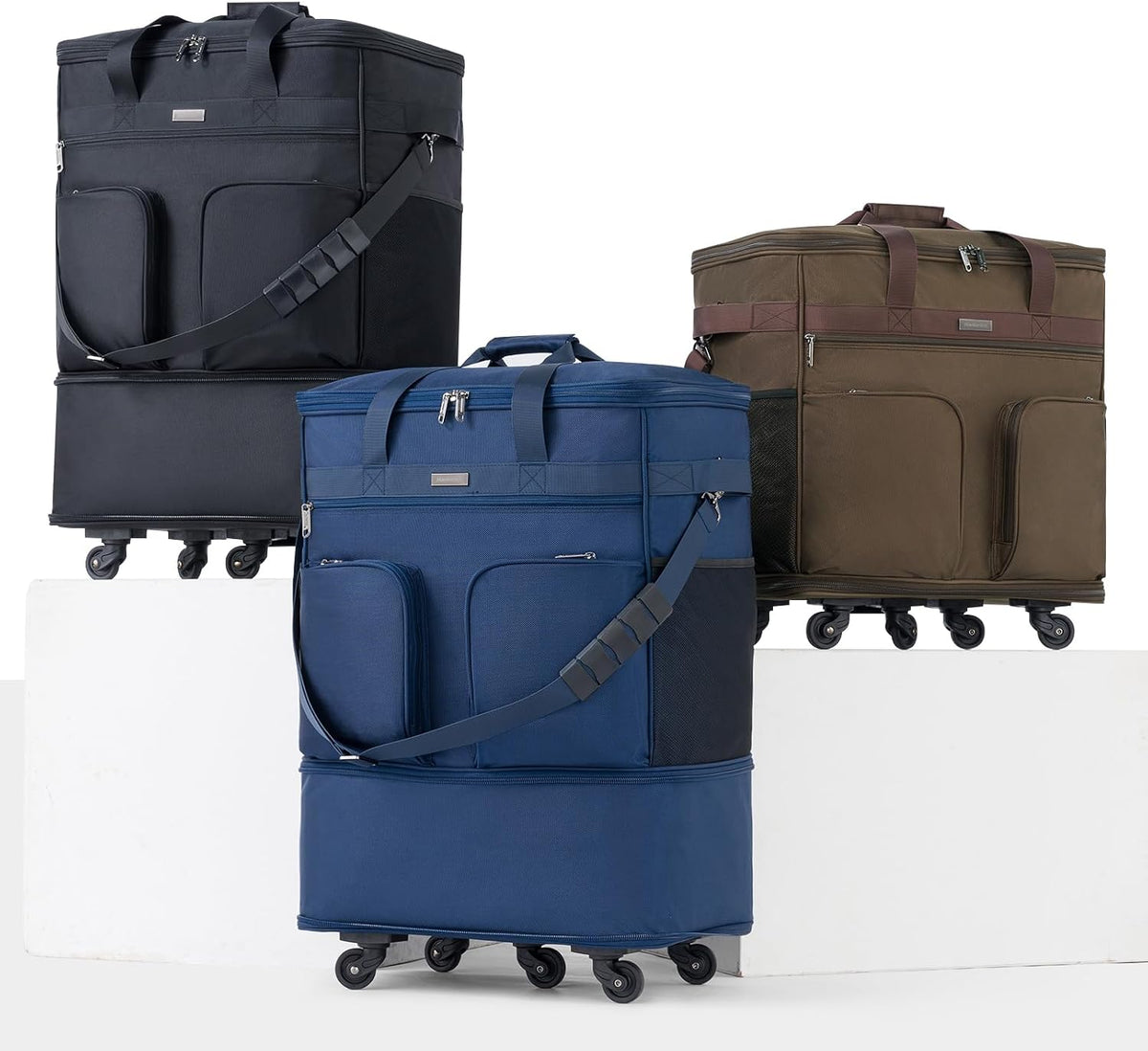 Maletas Hanke con ruedas, bolsa de equipaje plegable y expandible,...