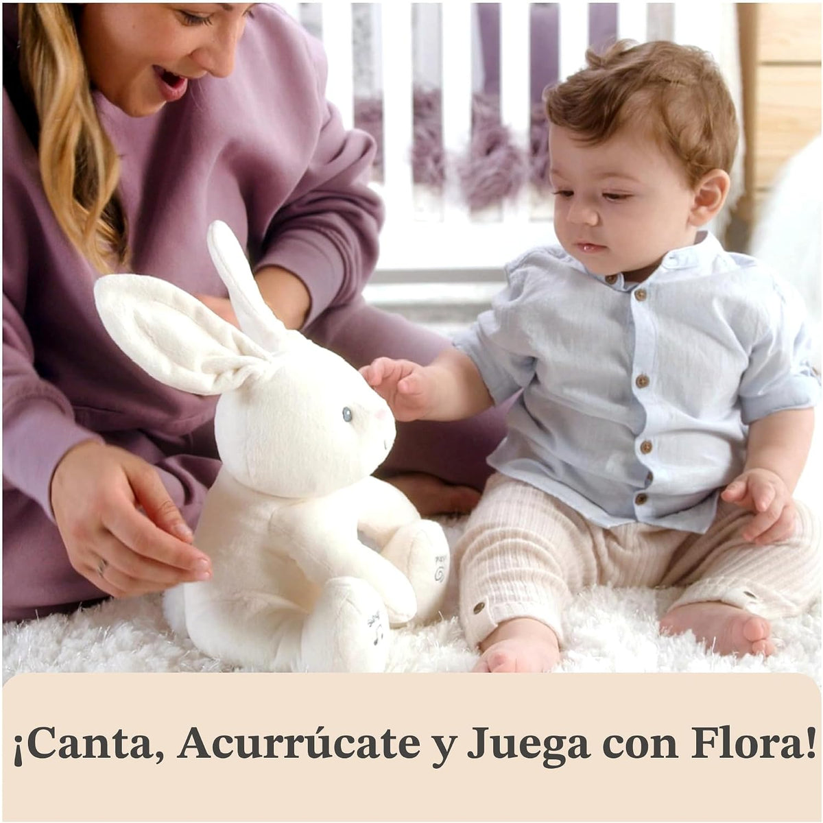 GUND Baby Flora Bunny - Juguete musical interactivo animado de 12 p...
