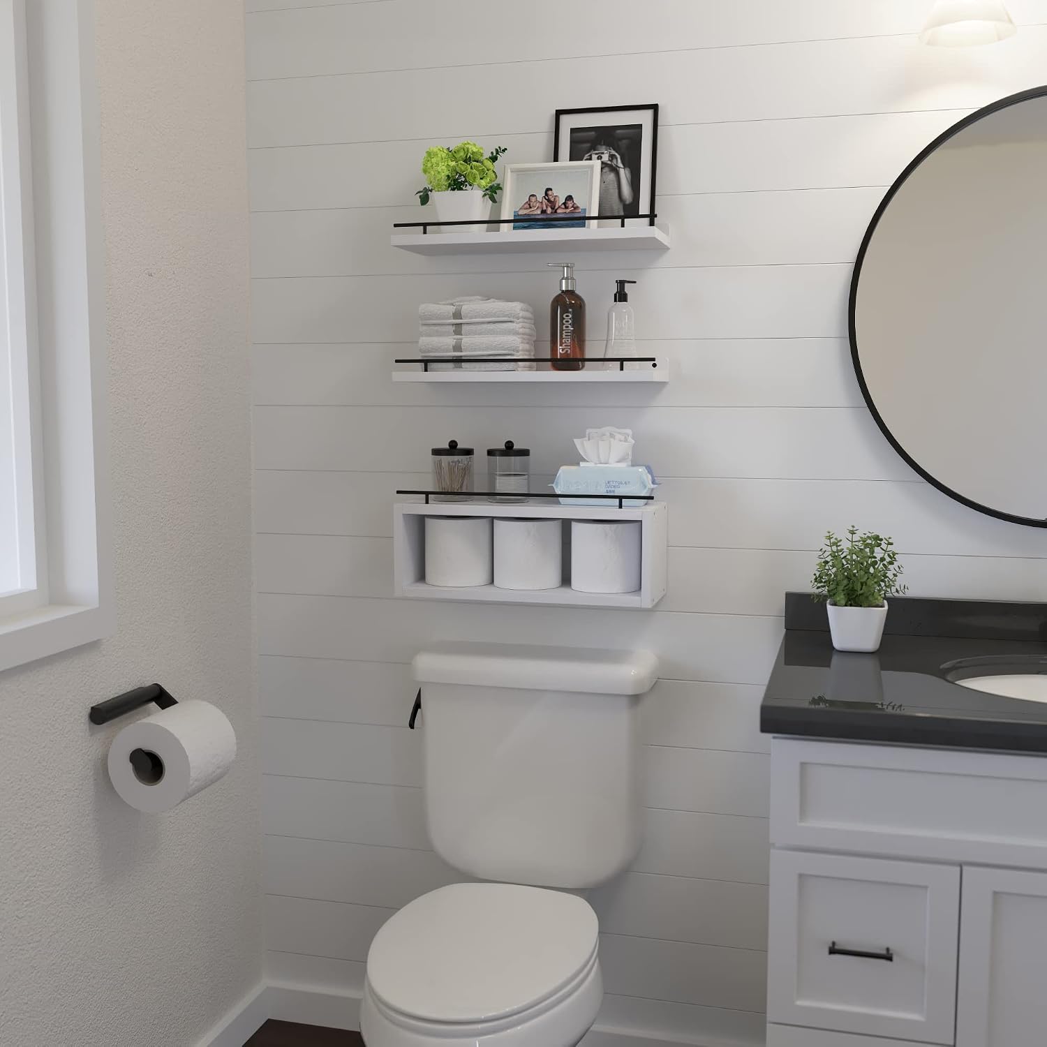WOPITUES Estantes flotantes para pared con estante de cubo, estante...