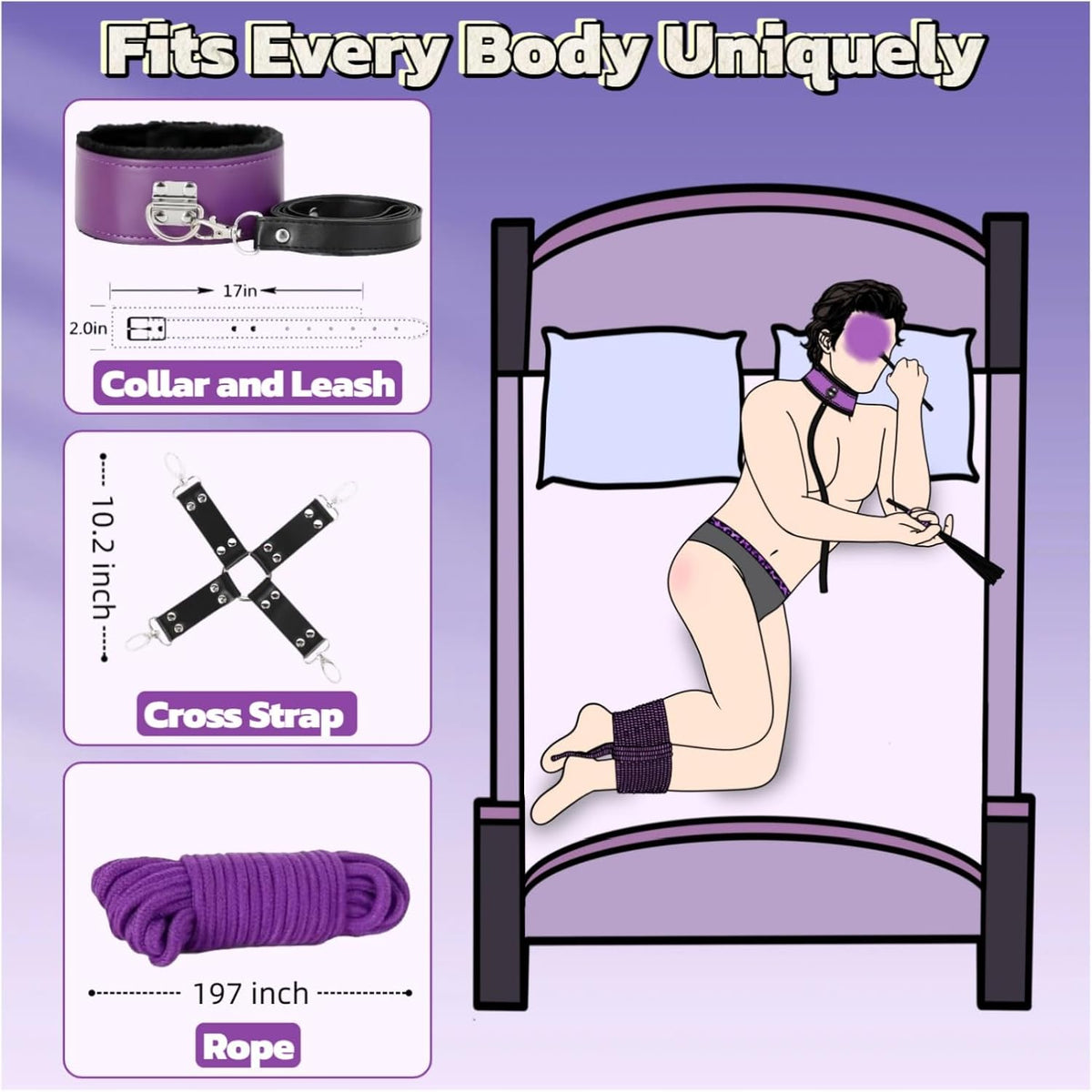 BDSM - Kits de restricción de bondage, 12 piezas, juguetes sexuales...