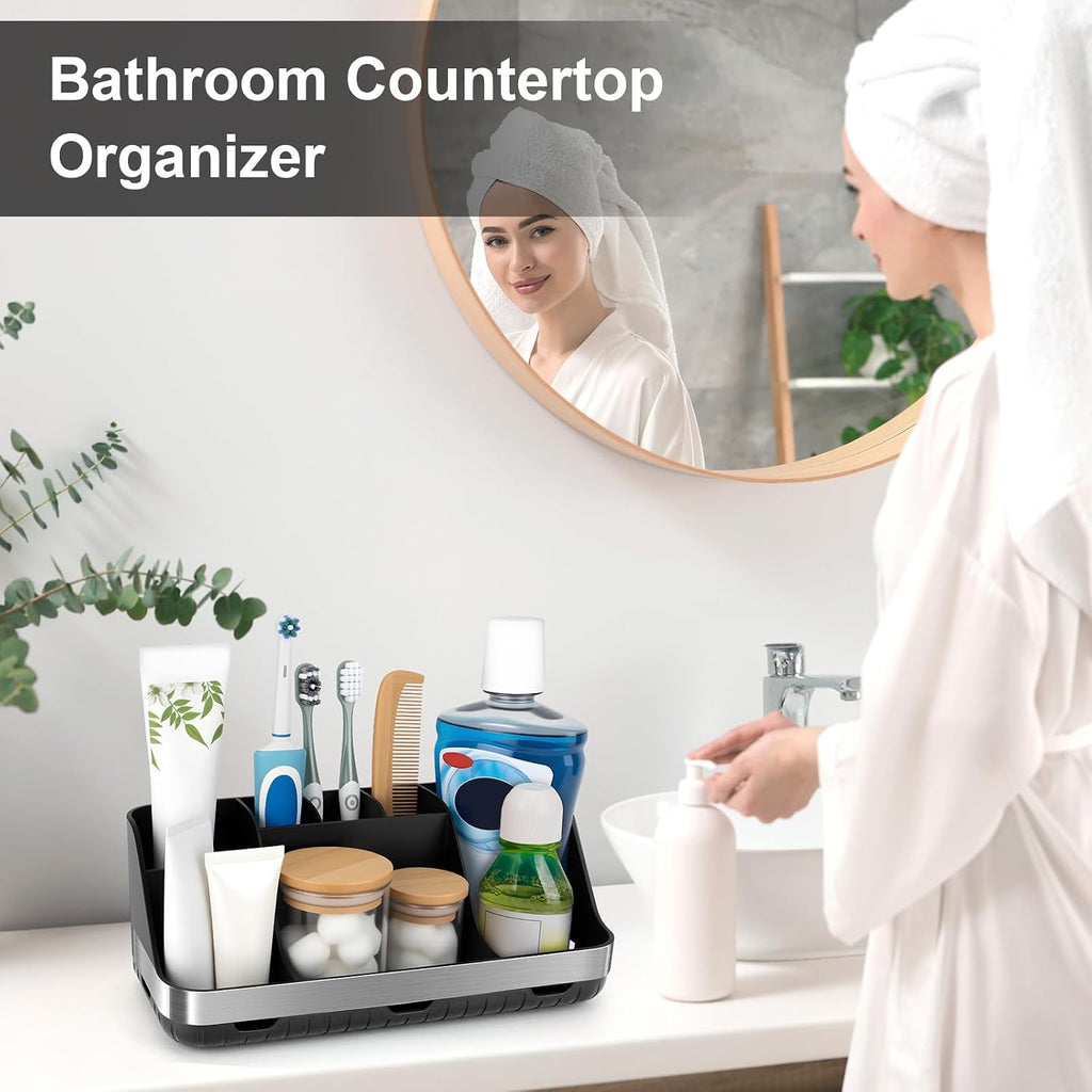 GFWARE Portacepillos de Dientes Negro - Organizador de Baño de 7 Ra...