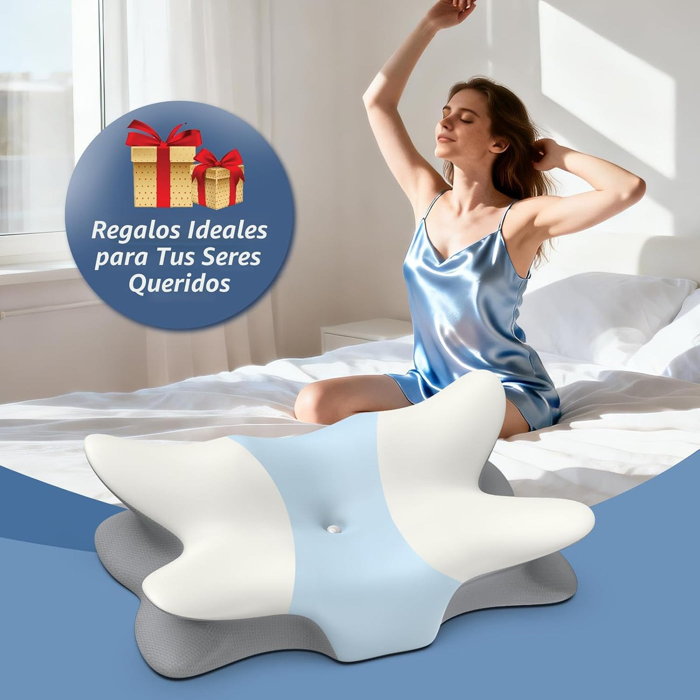 Almohada cervical para aliviar el dolor de cuello y hombros, almoha...