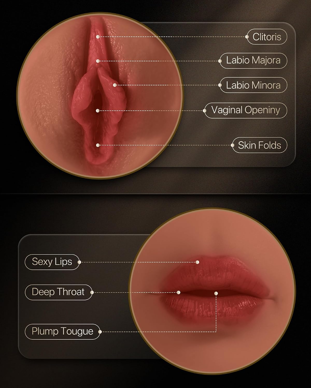 EINSEO Sex Toys - Masturbador masculino con mangas duales, bolsillo...