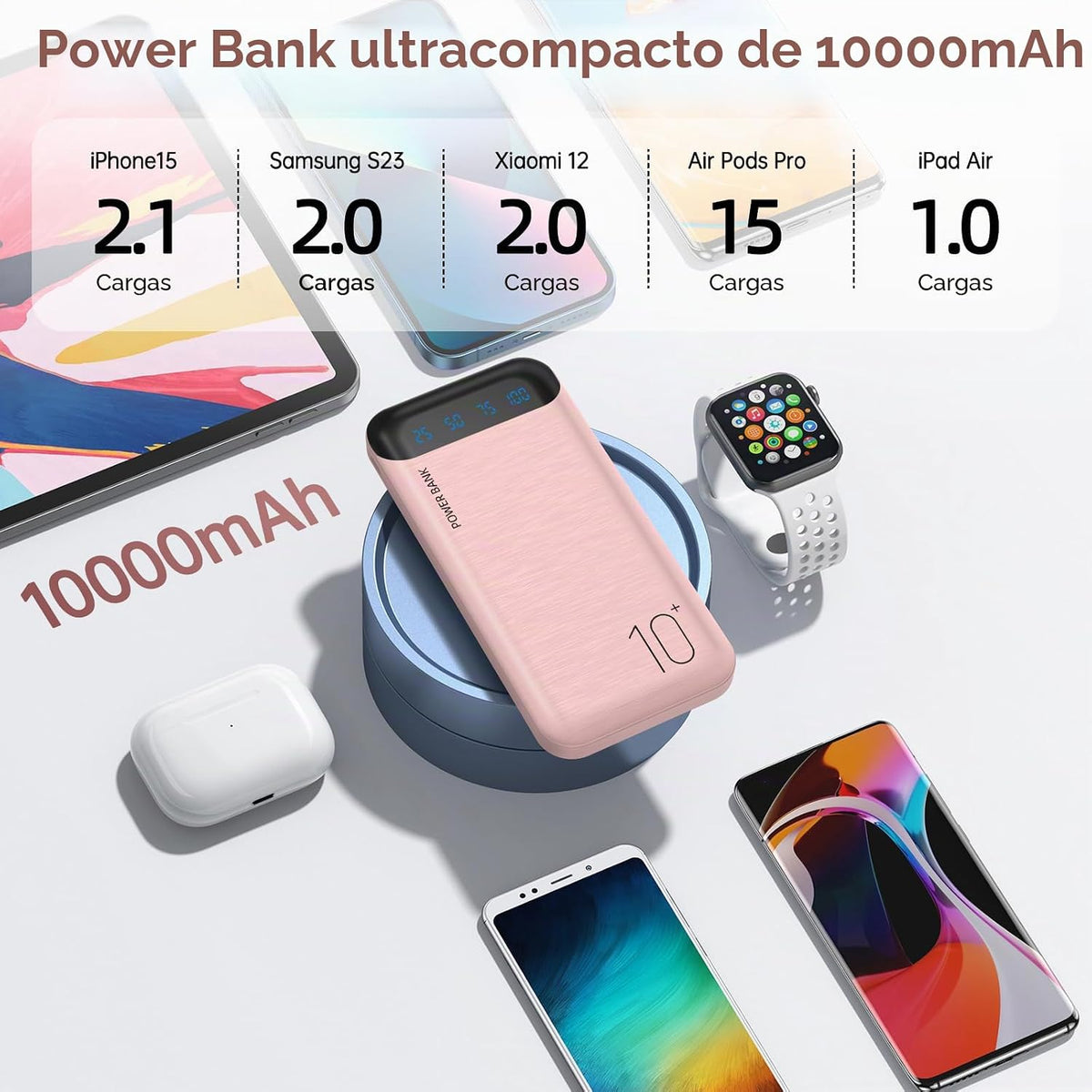 YOBON Power Bank - Cargador portátil de 10000 mAh, batería delgada...
