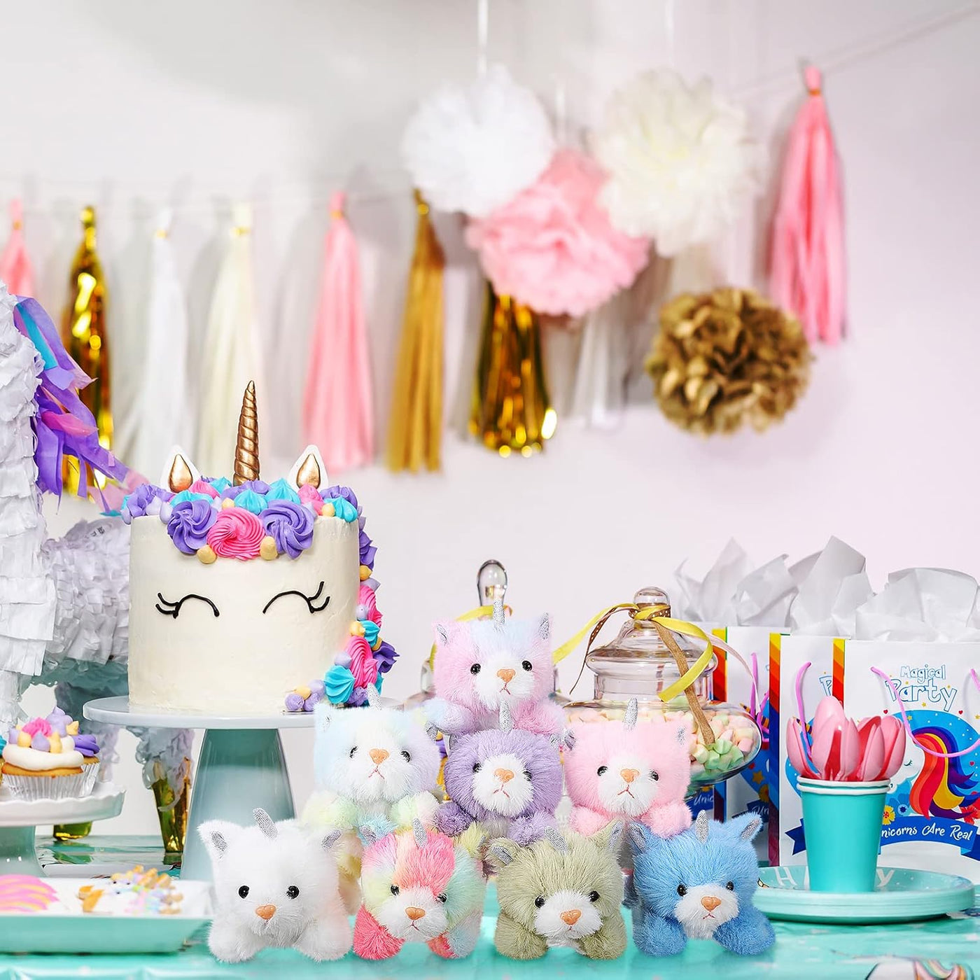 Sumind 8 piezas de animales de peluche de gato a granel, 5 pulgadas...