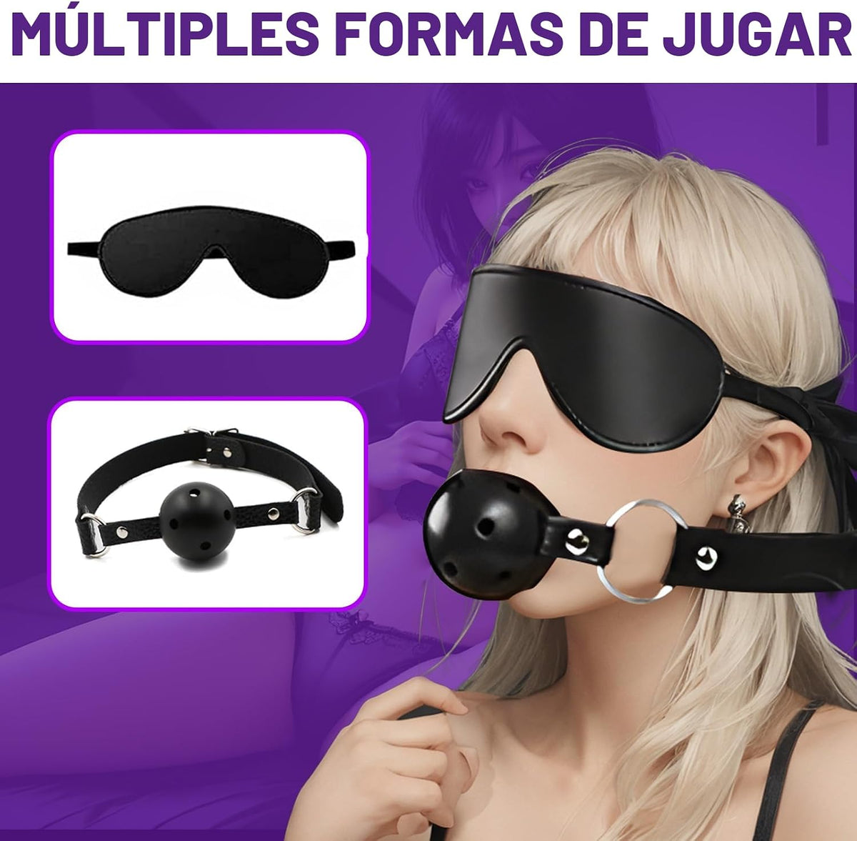 15 piezas de kits de restricciones de bondage sexual BDSM, esposas...