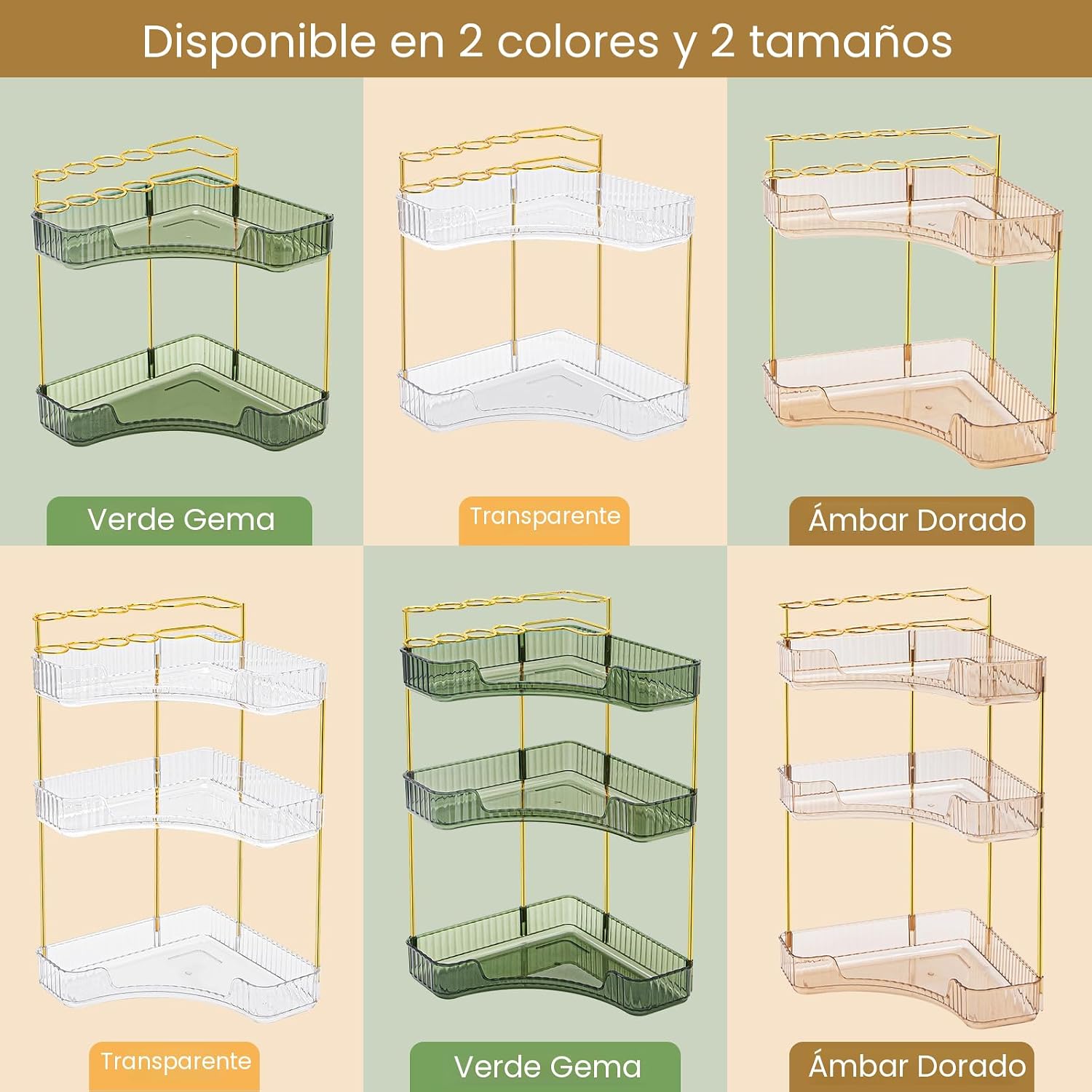 NATURE'S SOURCE Organizador de maquillaje para tocador, organiz...
