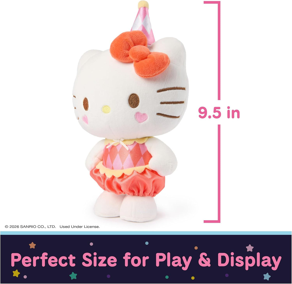 GUND Sanrio Hello Kitty Acrobat Juguete de peluche de circo de 9,5...