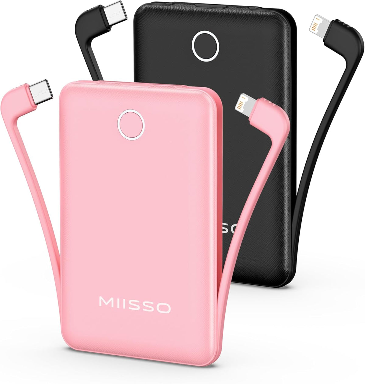 Mini cargador portátil de 10000 mAh con cable incorporado, paquete...