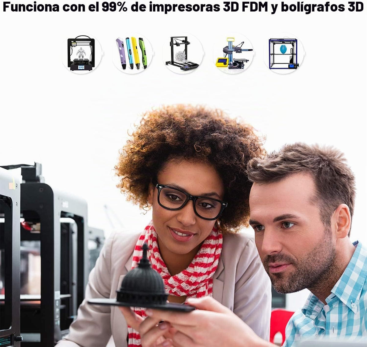 AMOLEN - Paquete de 4 carretes de filamento de PETG para impresora...