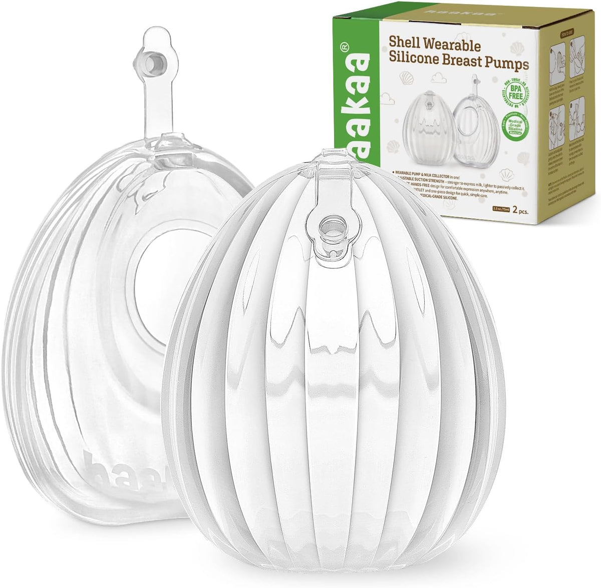 haakaa Extractor de leche de concha, extractor de leche manual port...