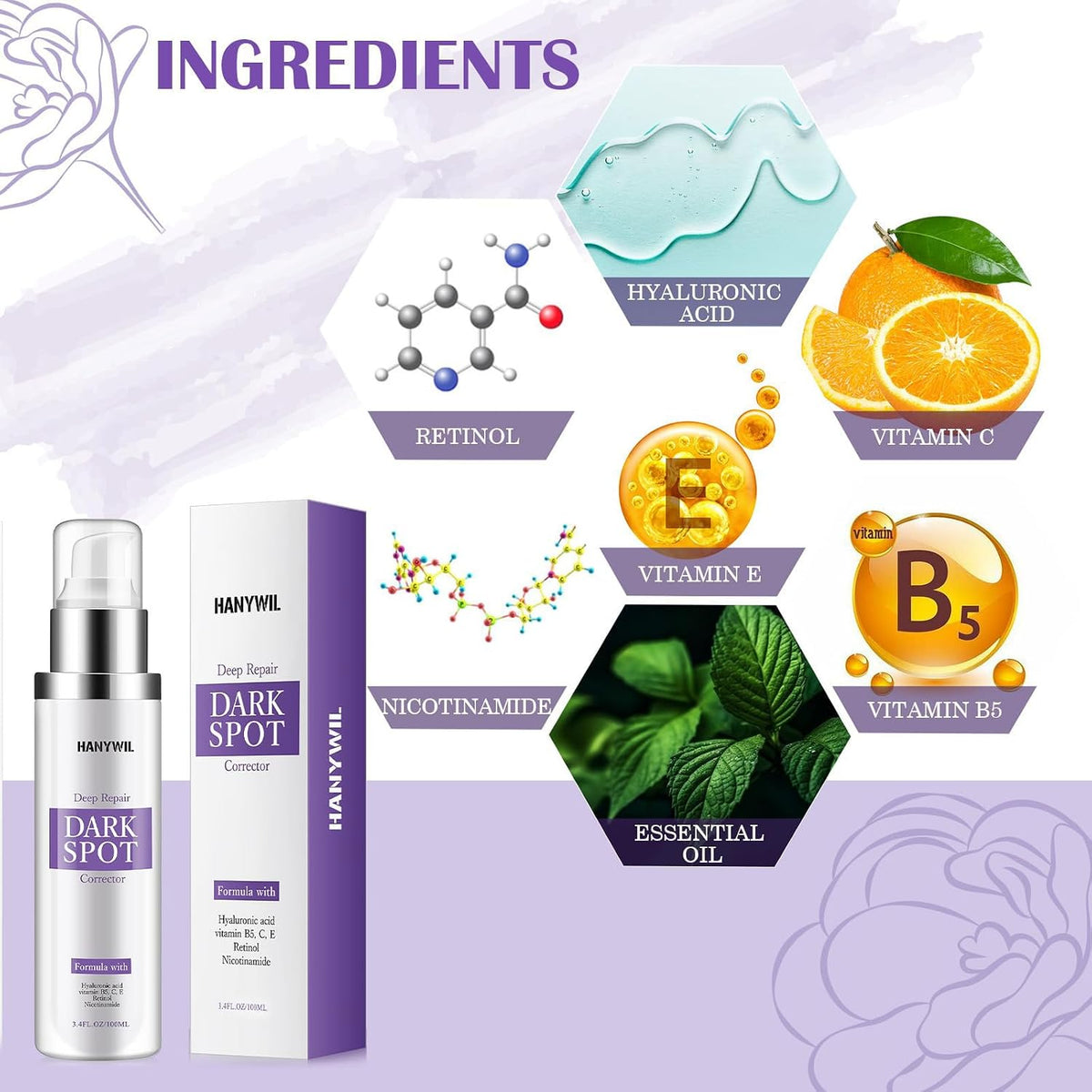 HANYWIL Eliminador de manchas oscuras para suero facial y corporal,...