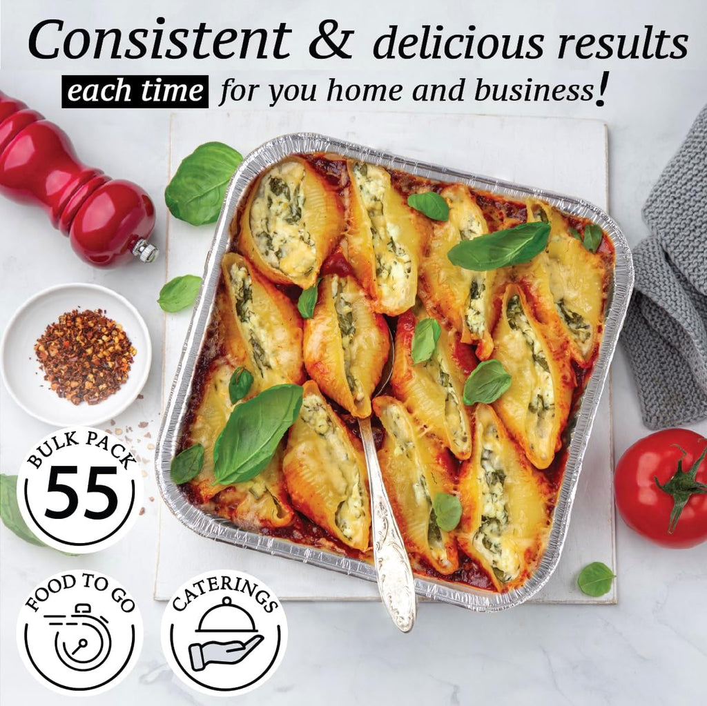 Moldes de papel de aluminio de 8 x 8 pulgadas (paquete de 55) \u201...